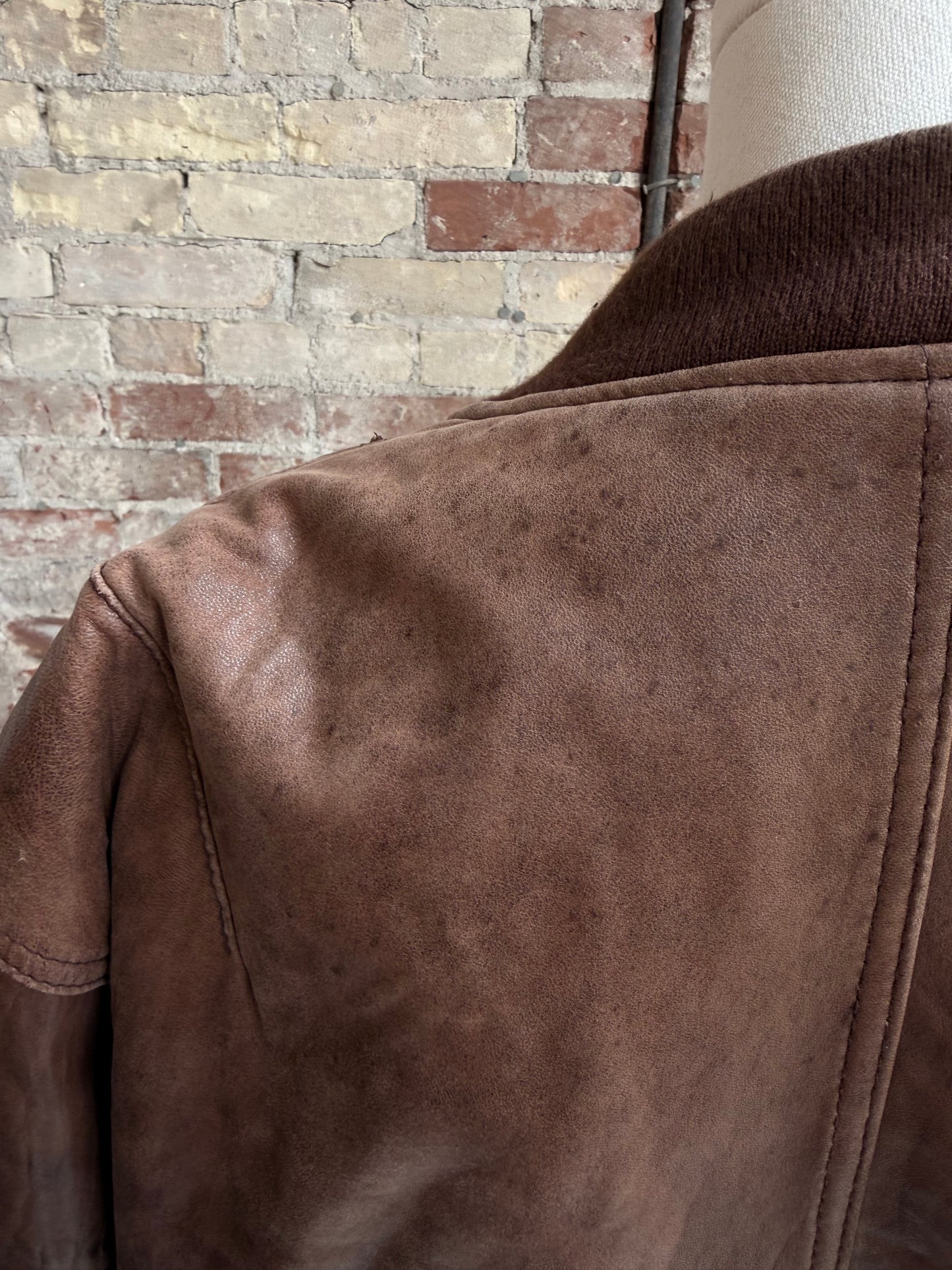 90s Club Room leather bomber