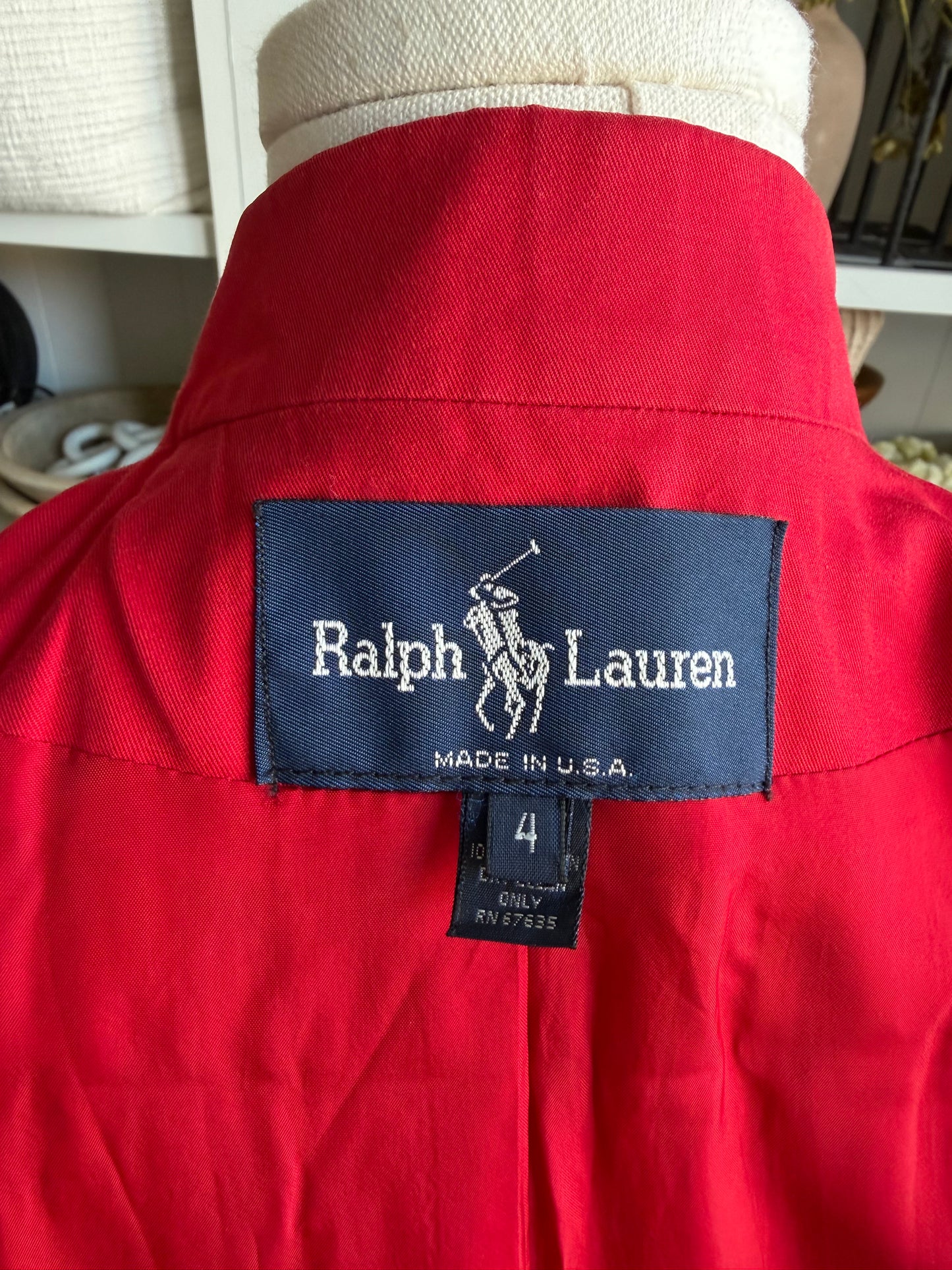 90s Ralph Lauren red blazer. Made in the USA
