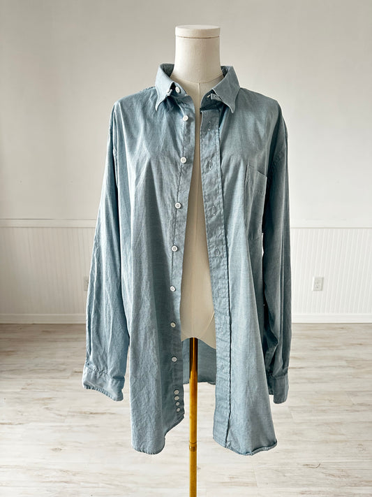 90s Lands’ End green/blue Oxford. Made in USA