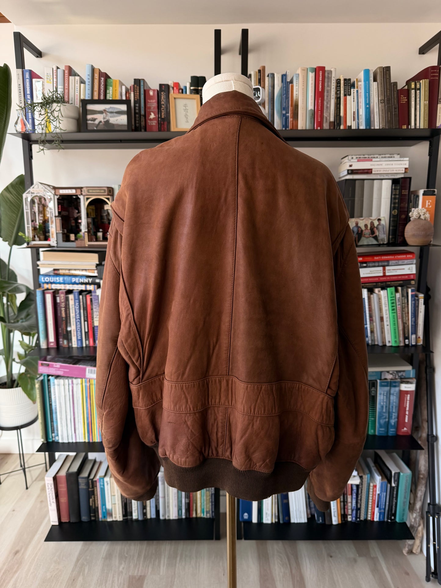 90s Banana Republic Leather Bomber. Made in Korea