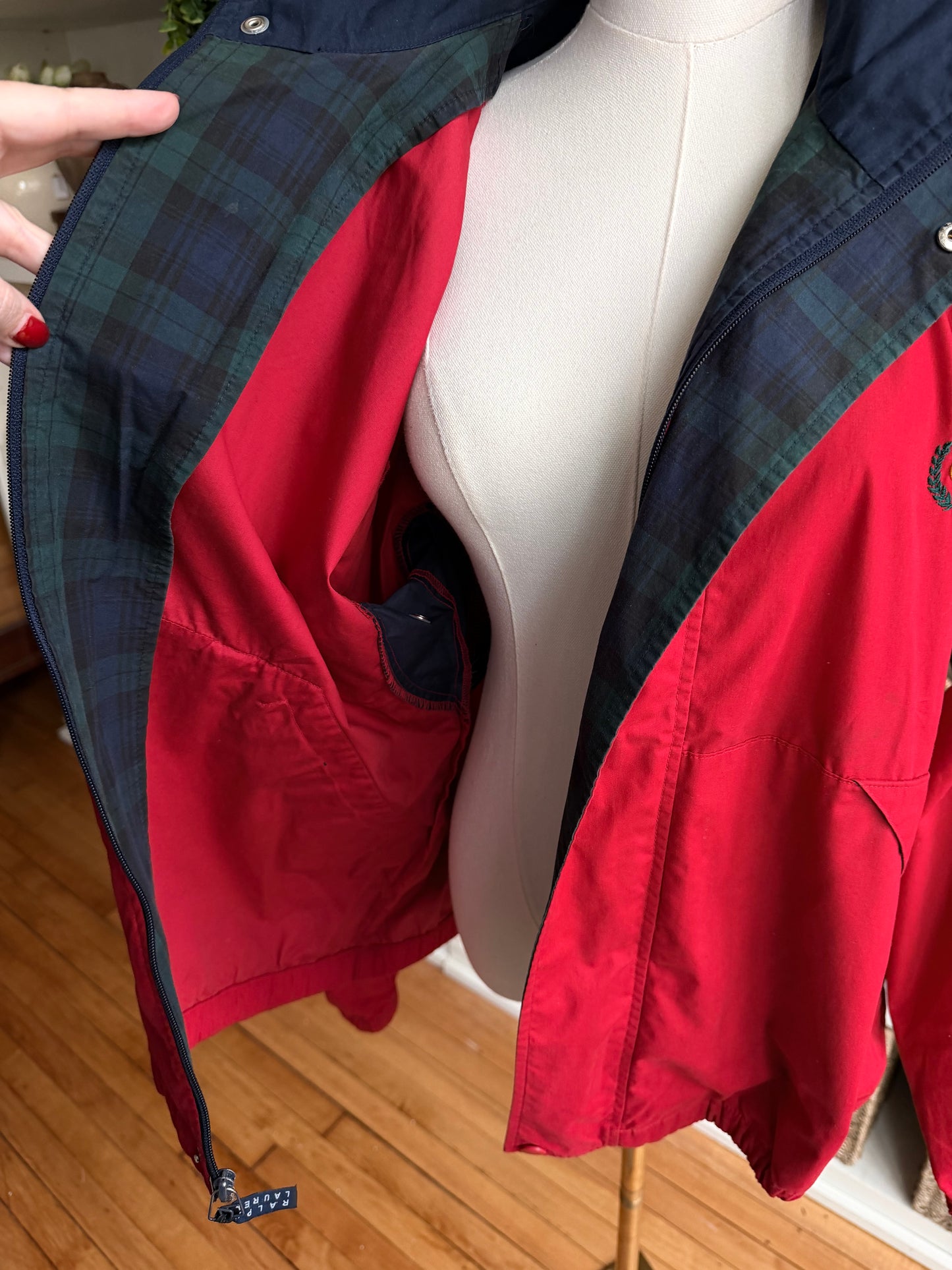 90s Chaps Ralph Lauren red windbreaker. Made in Russia