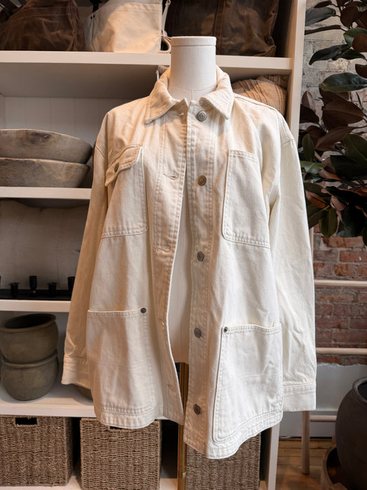 00s Lauren by Ralph Lauren cream chore coat