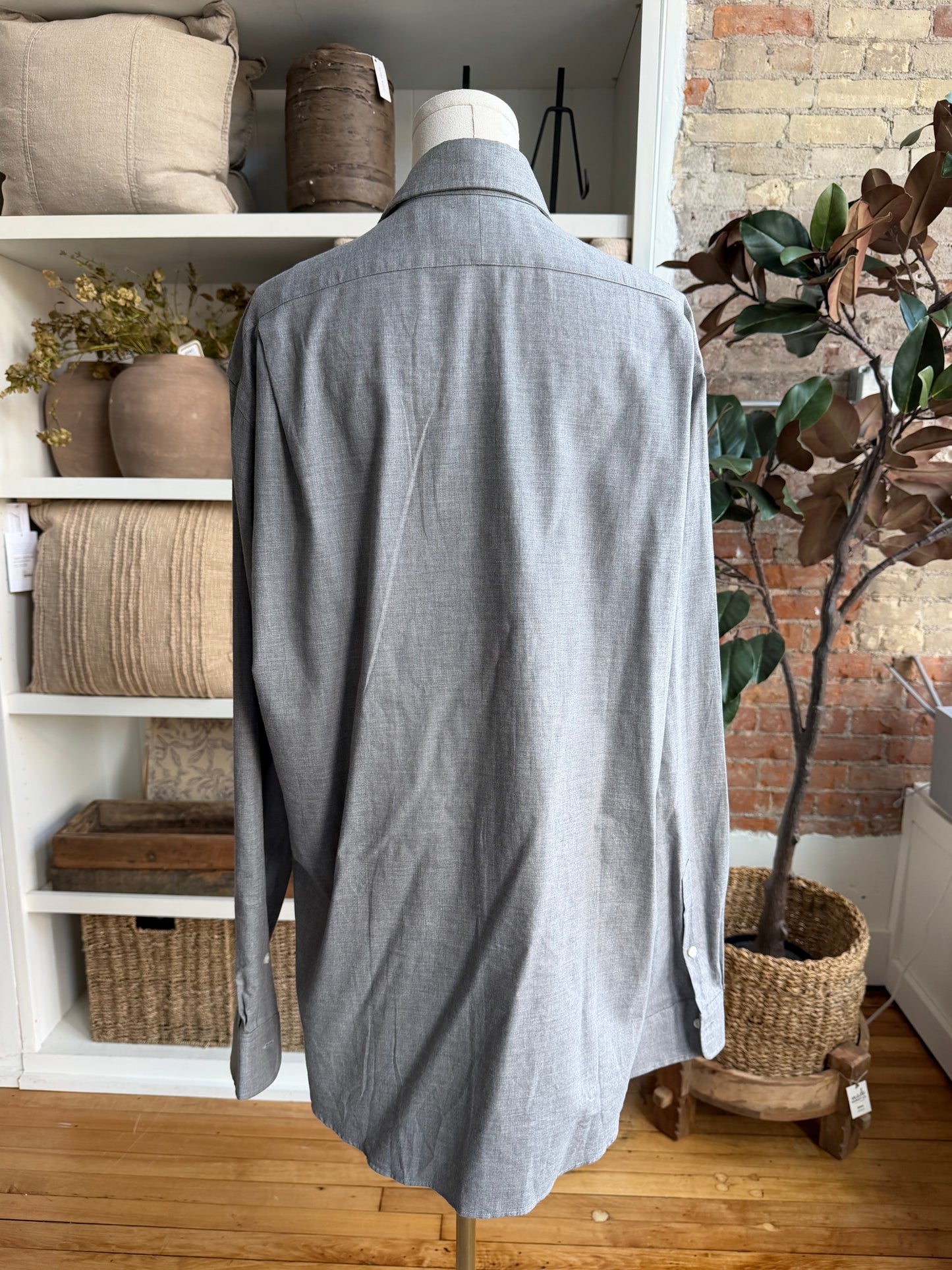 00s Ralph Lauren gray poplin button down