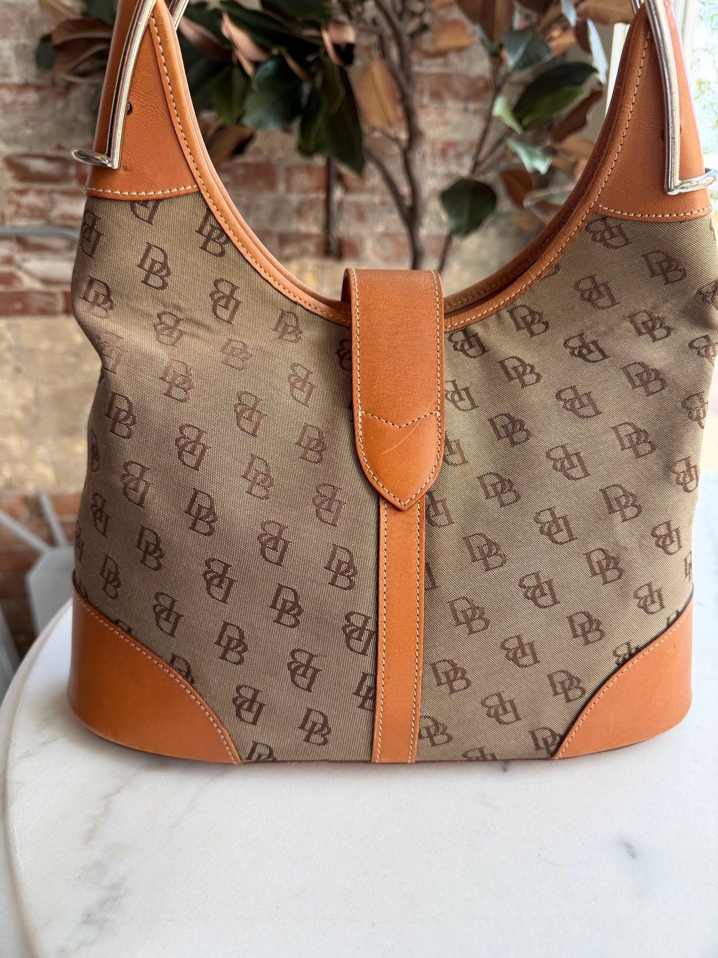 90s Dooney and Bourke monogram shoulder bag. Made in the USA