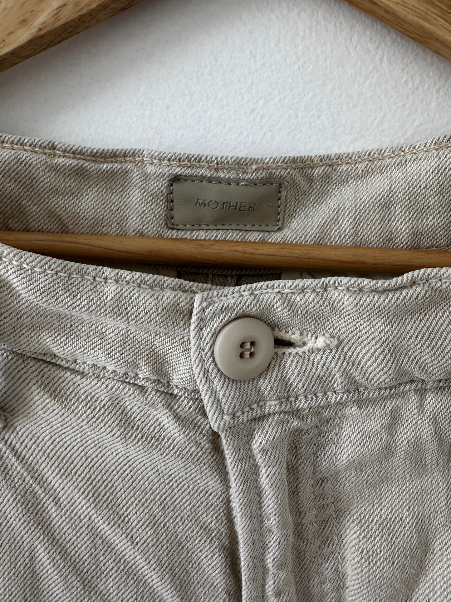 Mother wide leg linen blend trousers. Size 29