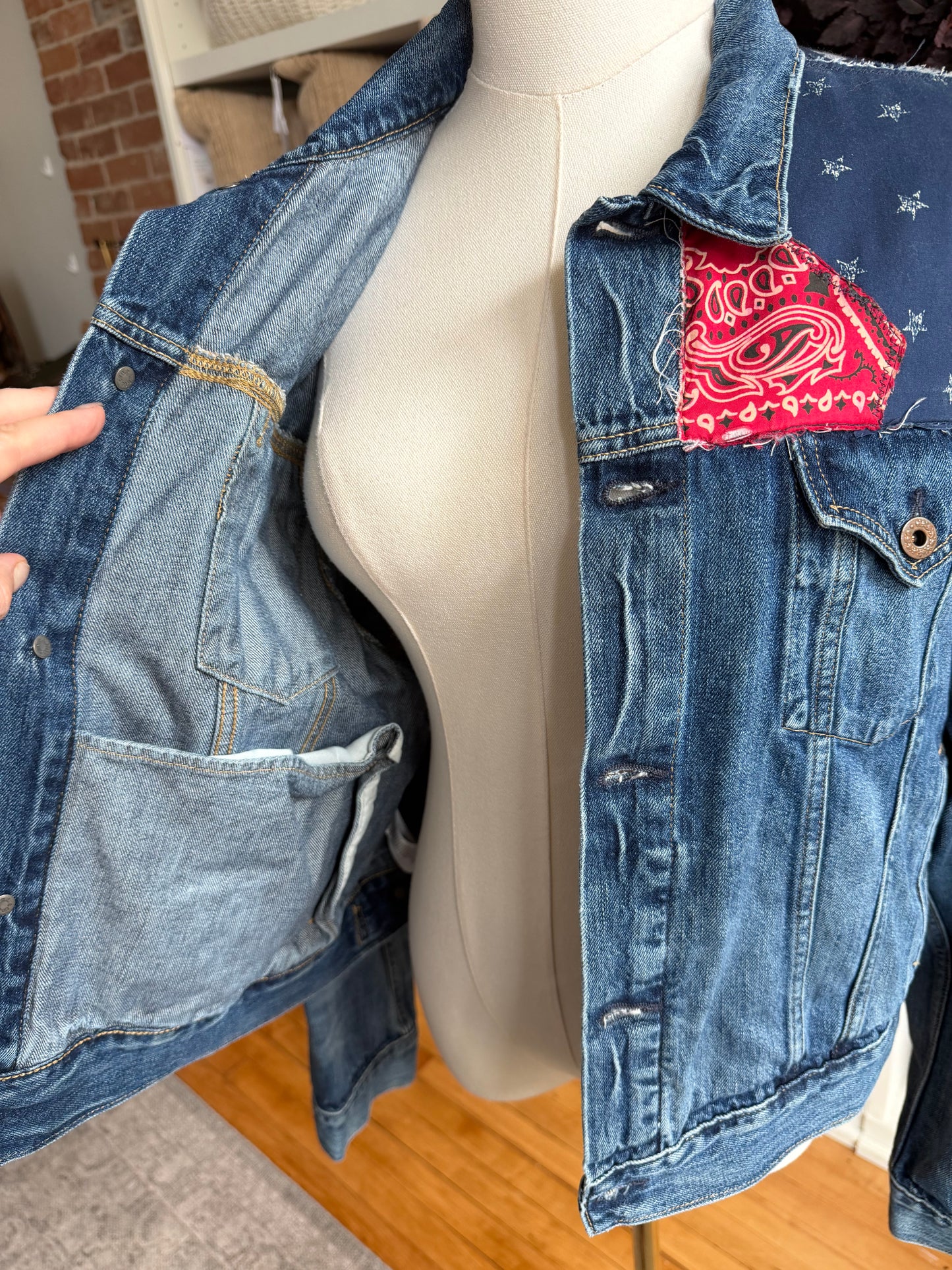 Polo Ralph Lauren patchwork denim jacket. Fits XS-M