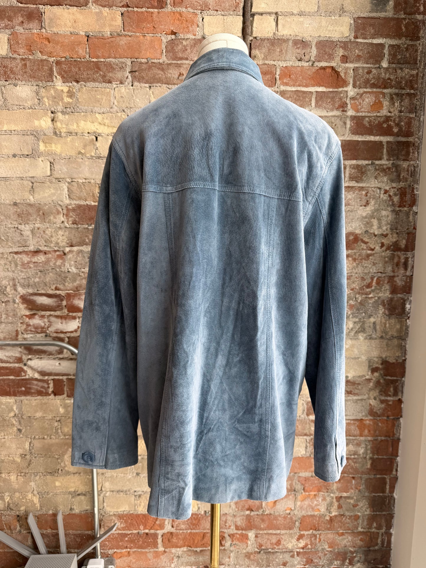 90s/00s Giacca blue suede chore coat