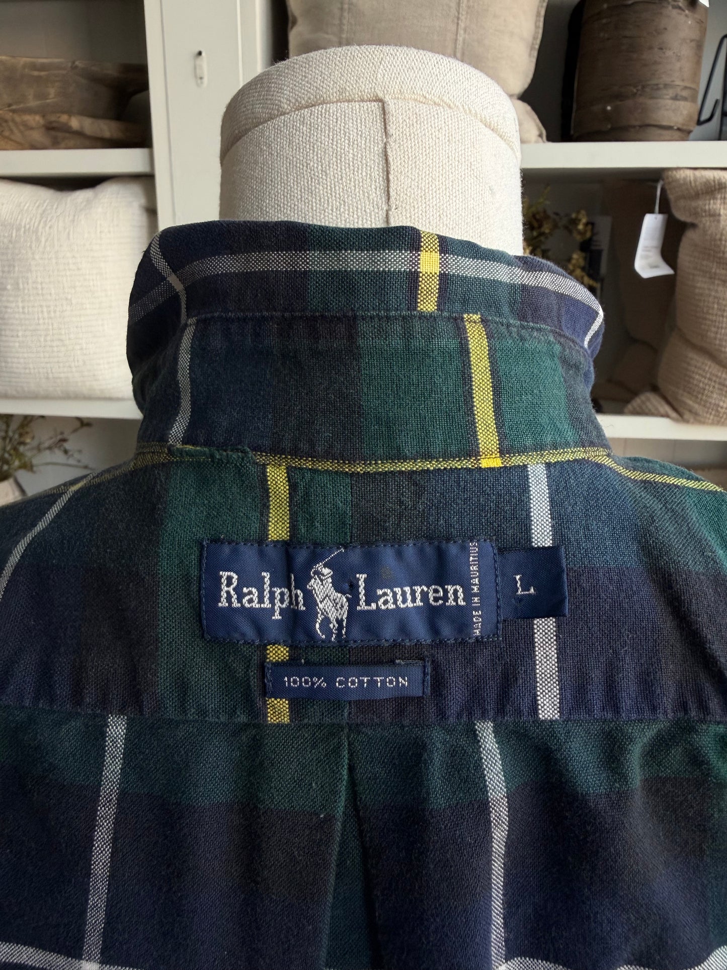 90s Ralph Lauren navy plaid button down