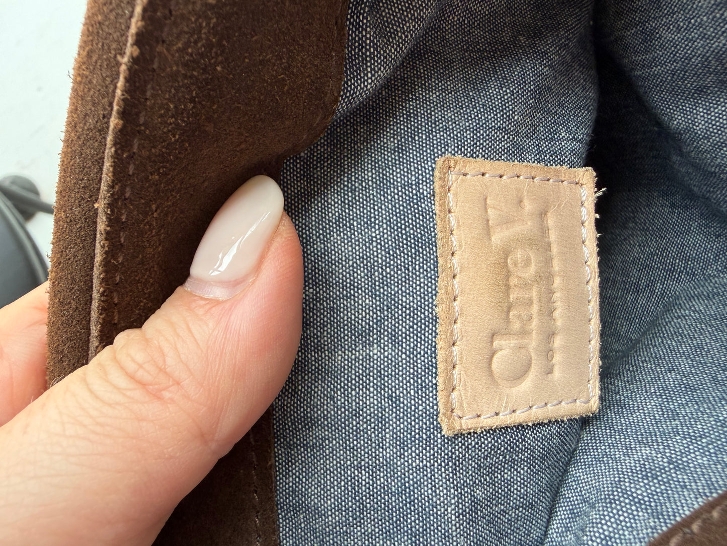 Clare V Turn Lock Louis brown suede