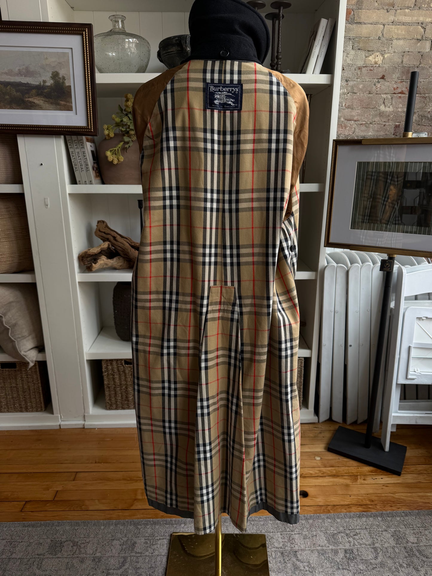 Vintage Burberry grey trench with removable wool collar