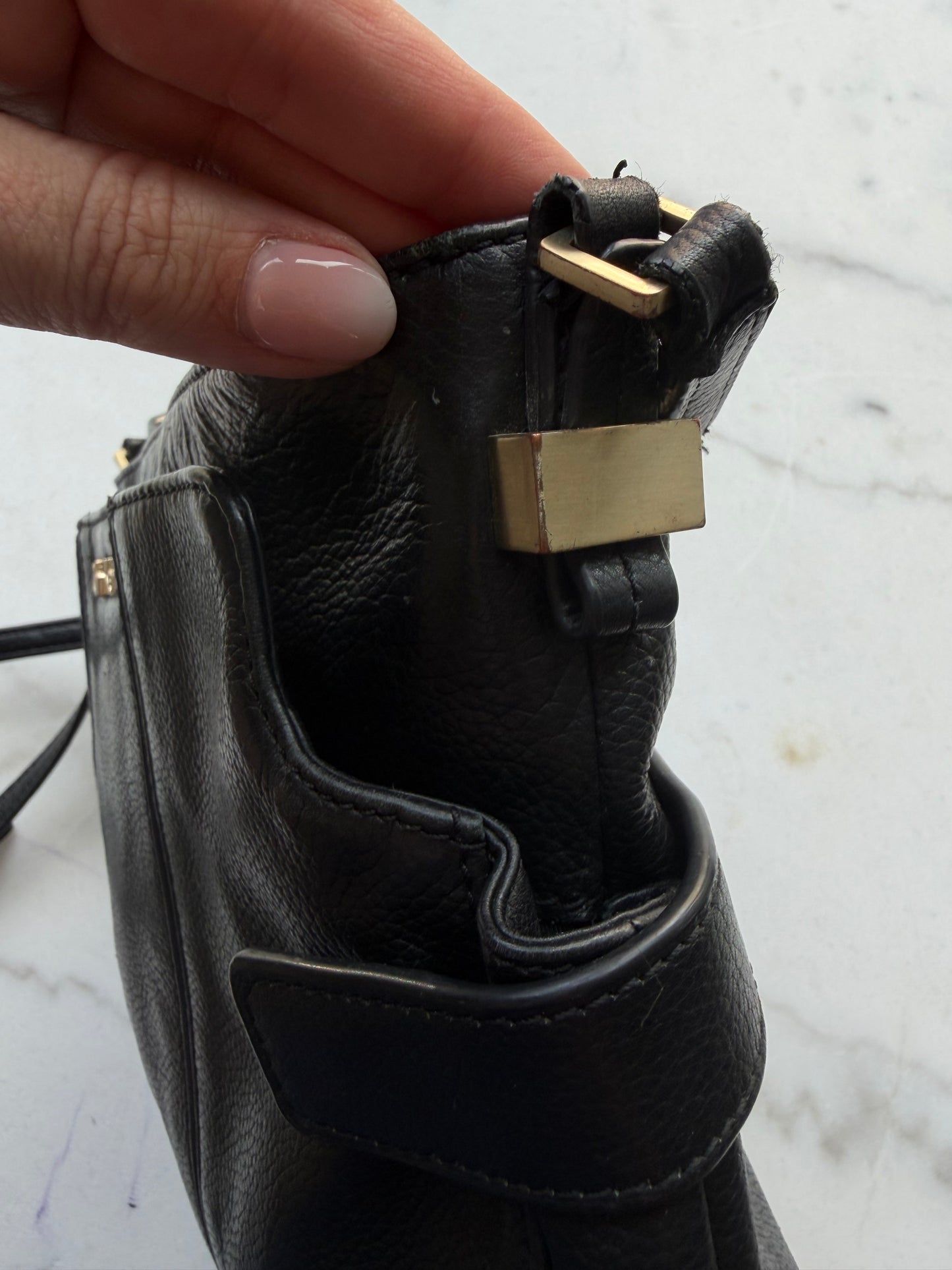 90s Calvin Klein black leather crossbody
