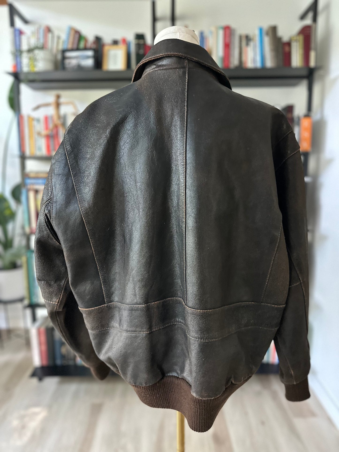 90s Rockcreek Trading Co leather bomber. Made in Korea