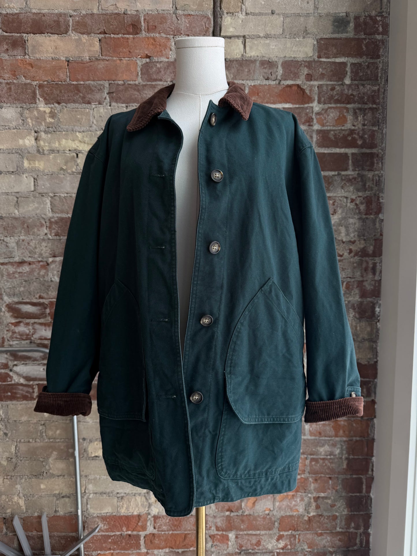 90s LLBean green barn coat