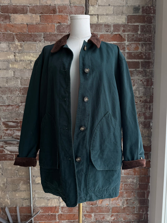 90s LLBean green barn coat