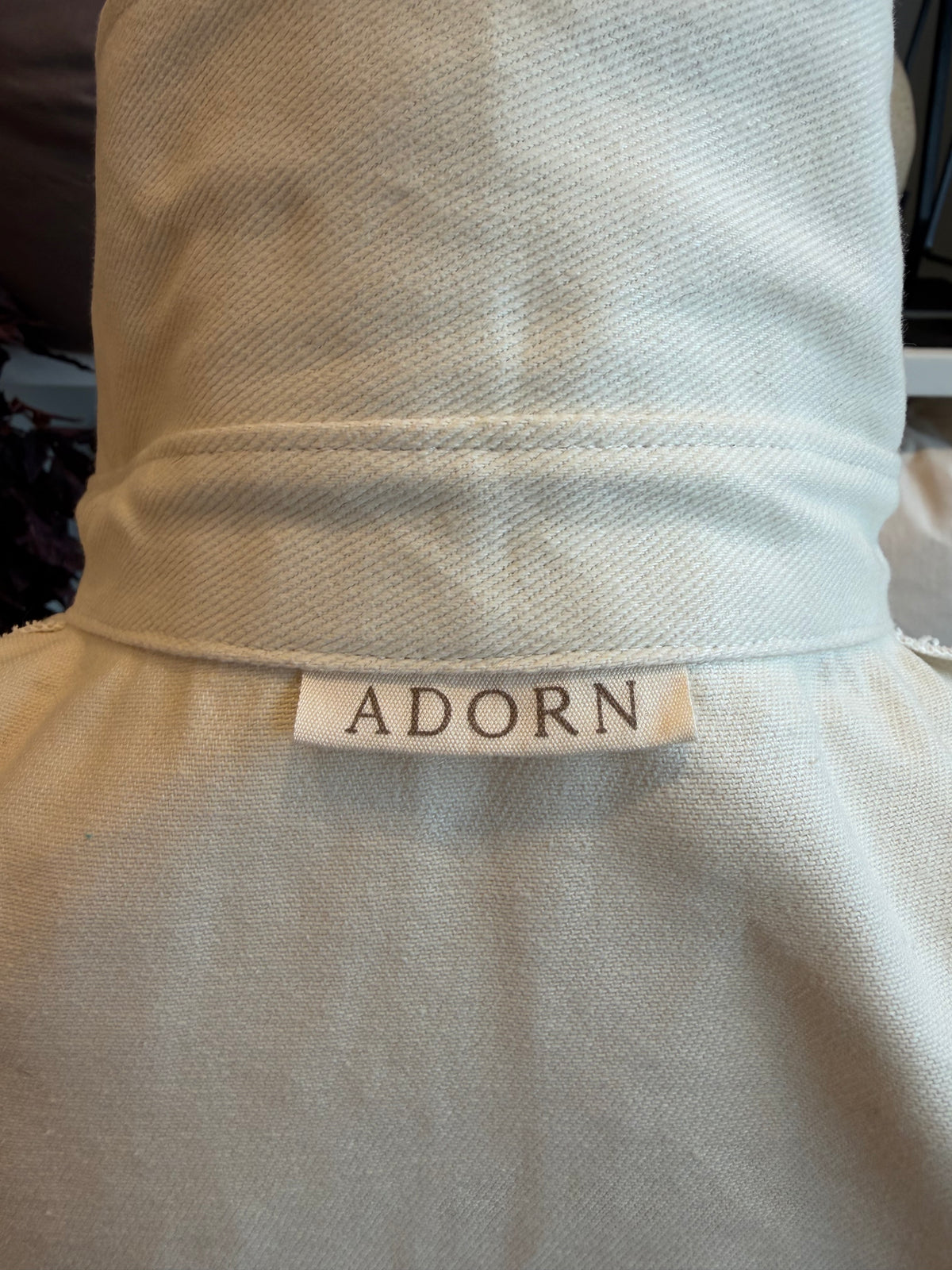 Adorn denim cream chore coat. Fits M-L