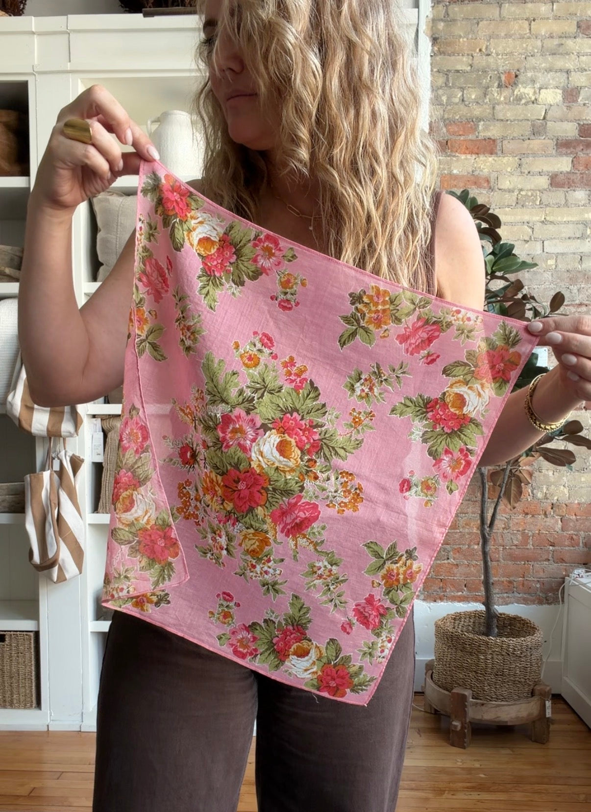 #9 Vintage Kenzo floral cotton scarf