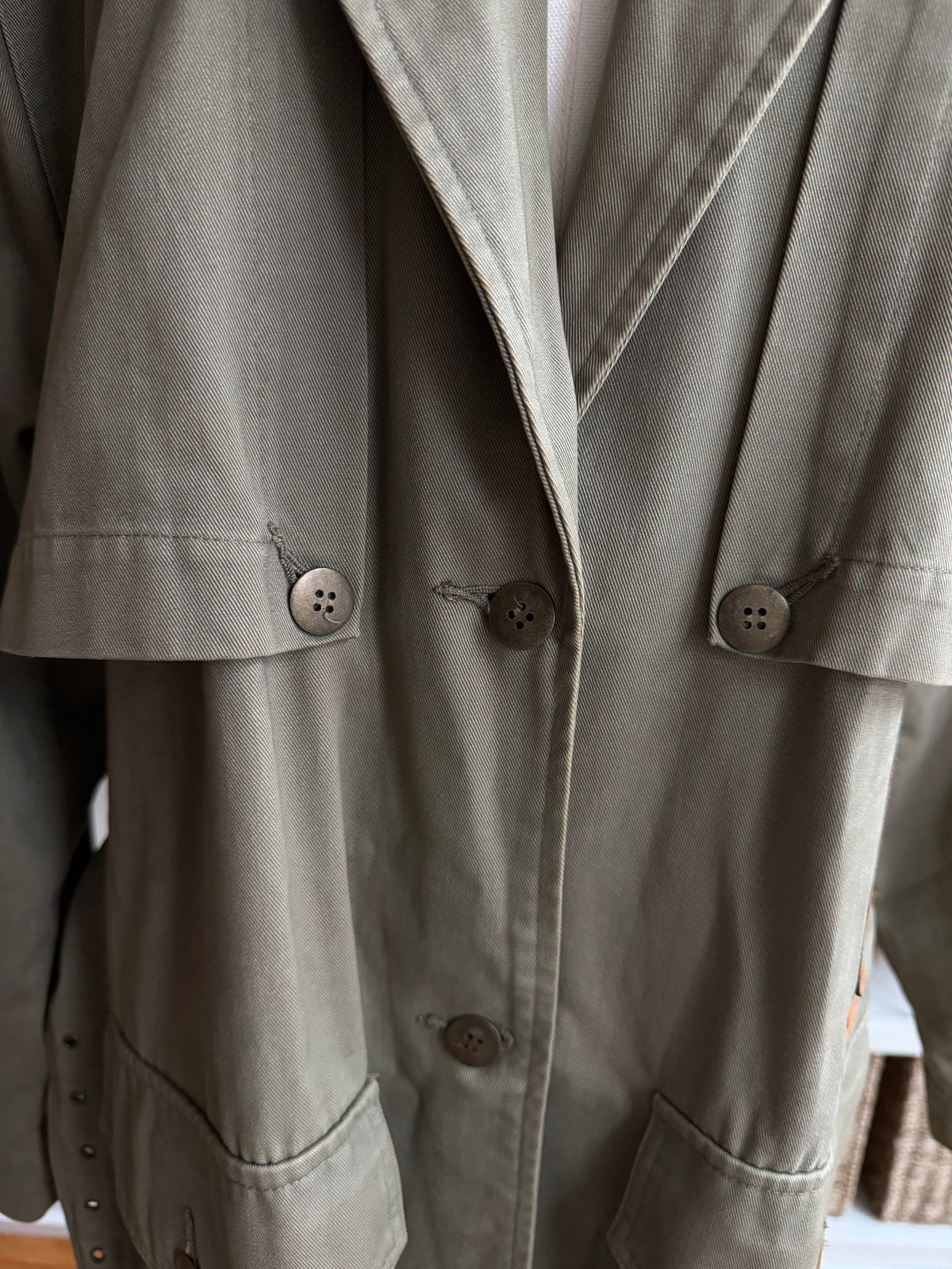 90s Together! green military inspired trench. Fits S-L
