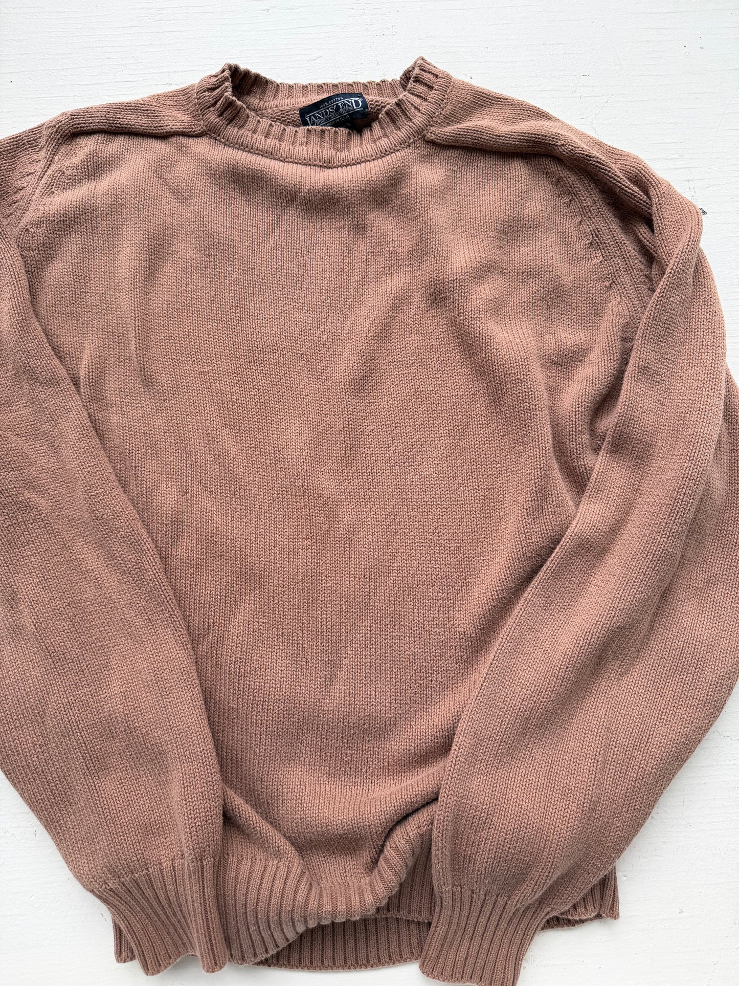 80s Lands End cotton sweater. Made in the USA
