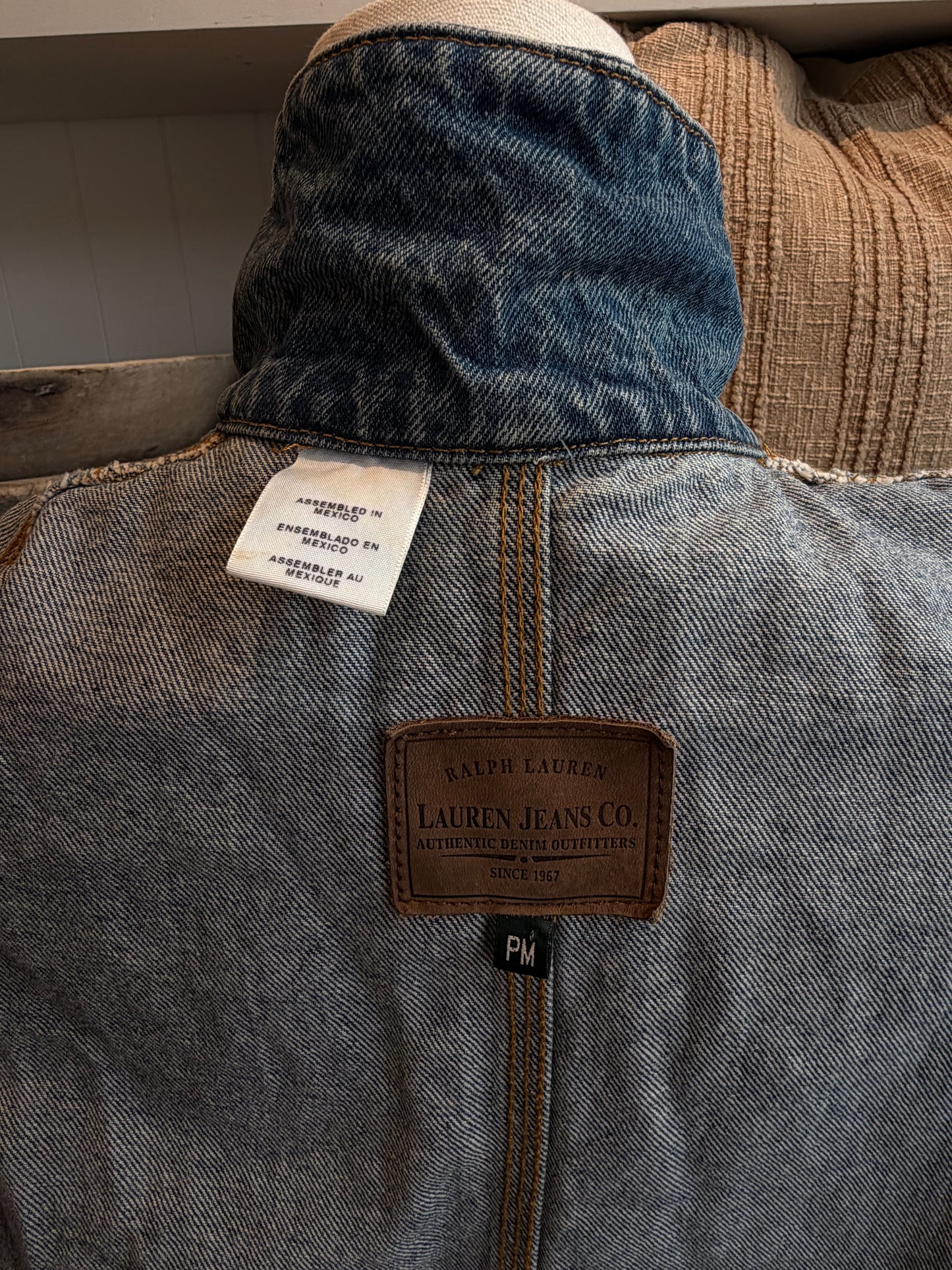 90s Lauren Jeans Co denim chore coat. Made in Mexico