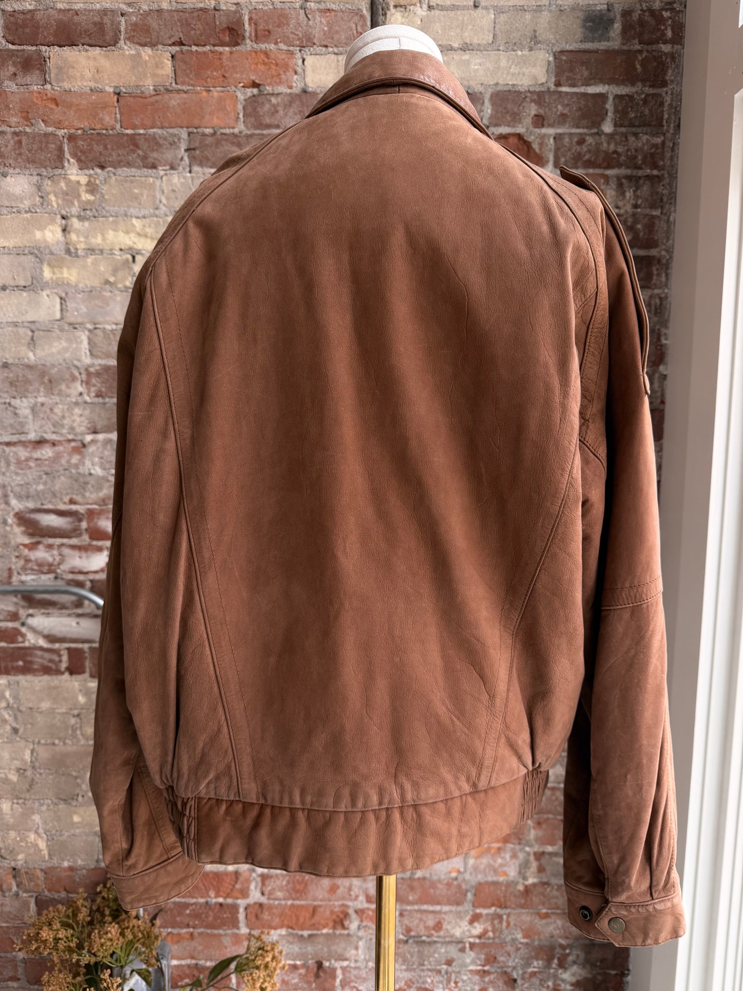 90s GIII leather bomber. Made in Korea