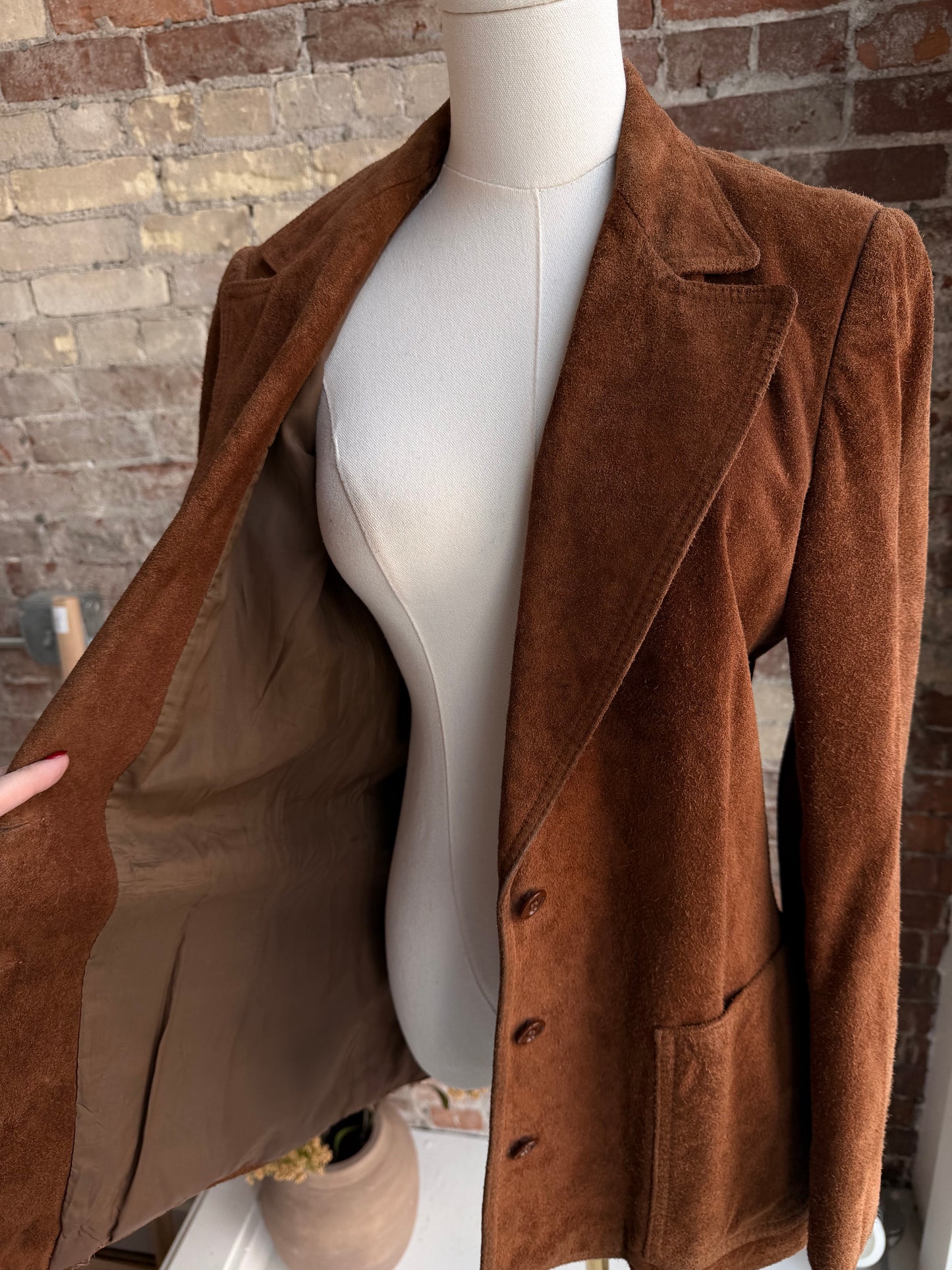 70s Anne Klein suede blazer. Made in the USA