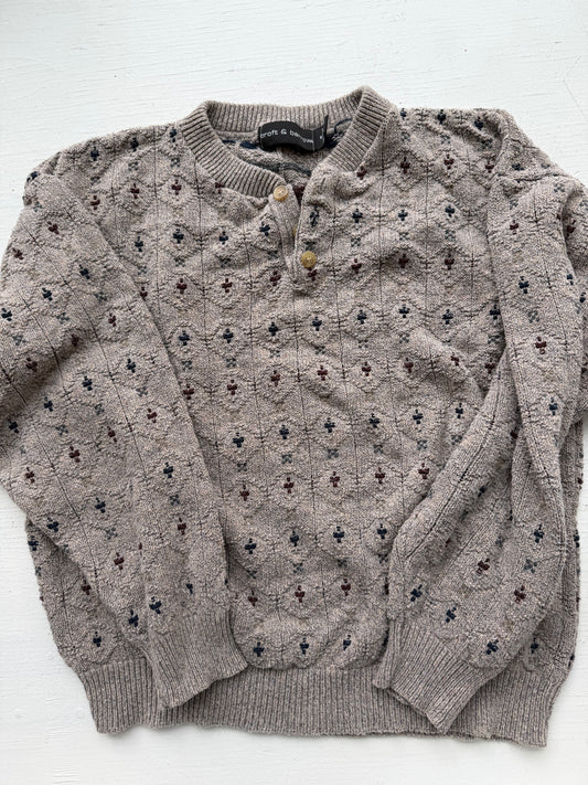 80s Croft and Barrow patterned cotton sweater. Made in the USA