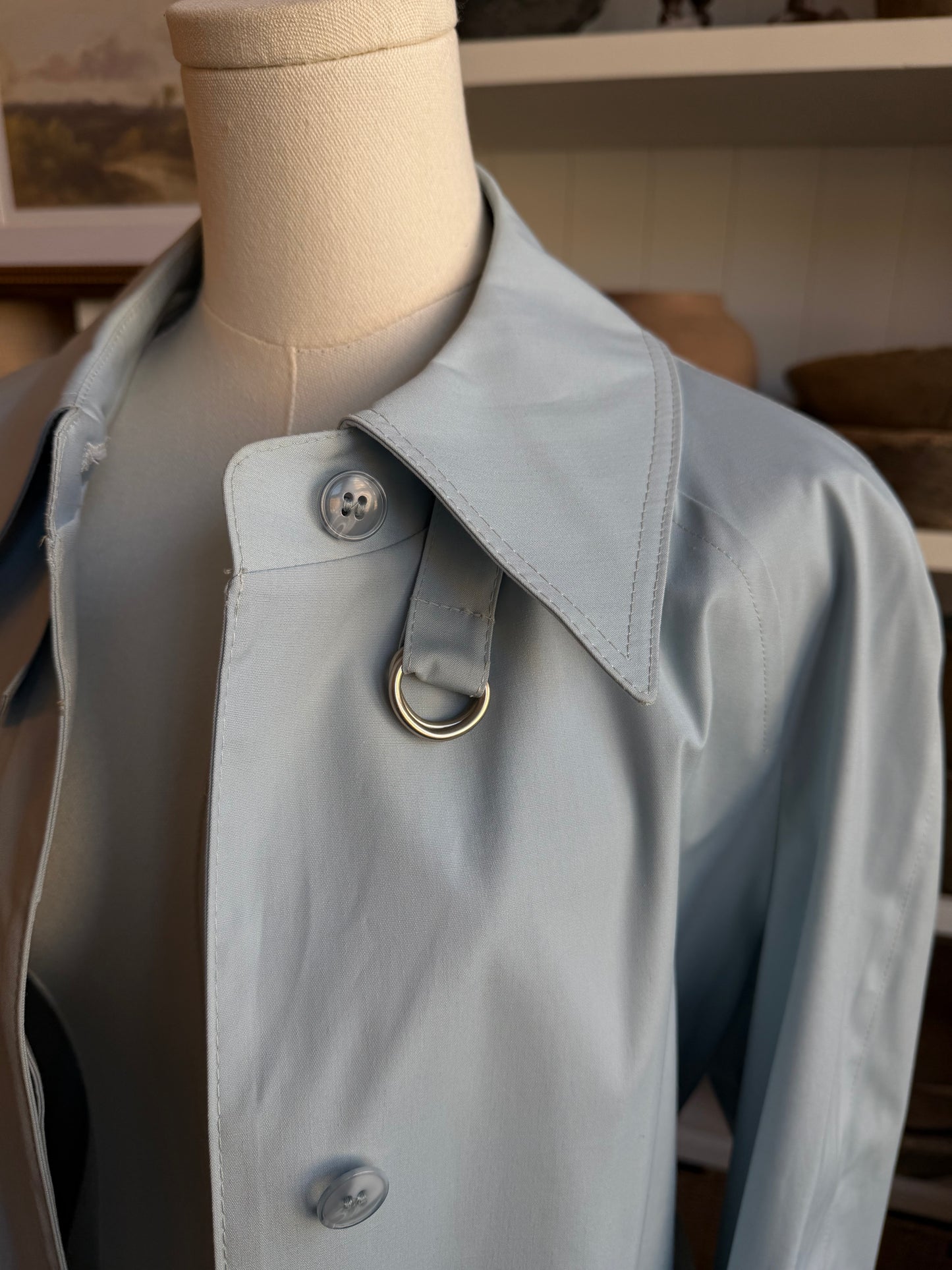 60s London Fog blue trench coat. Made in the USA #12