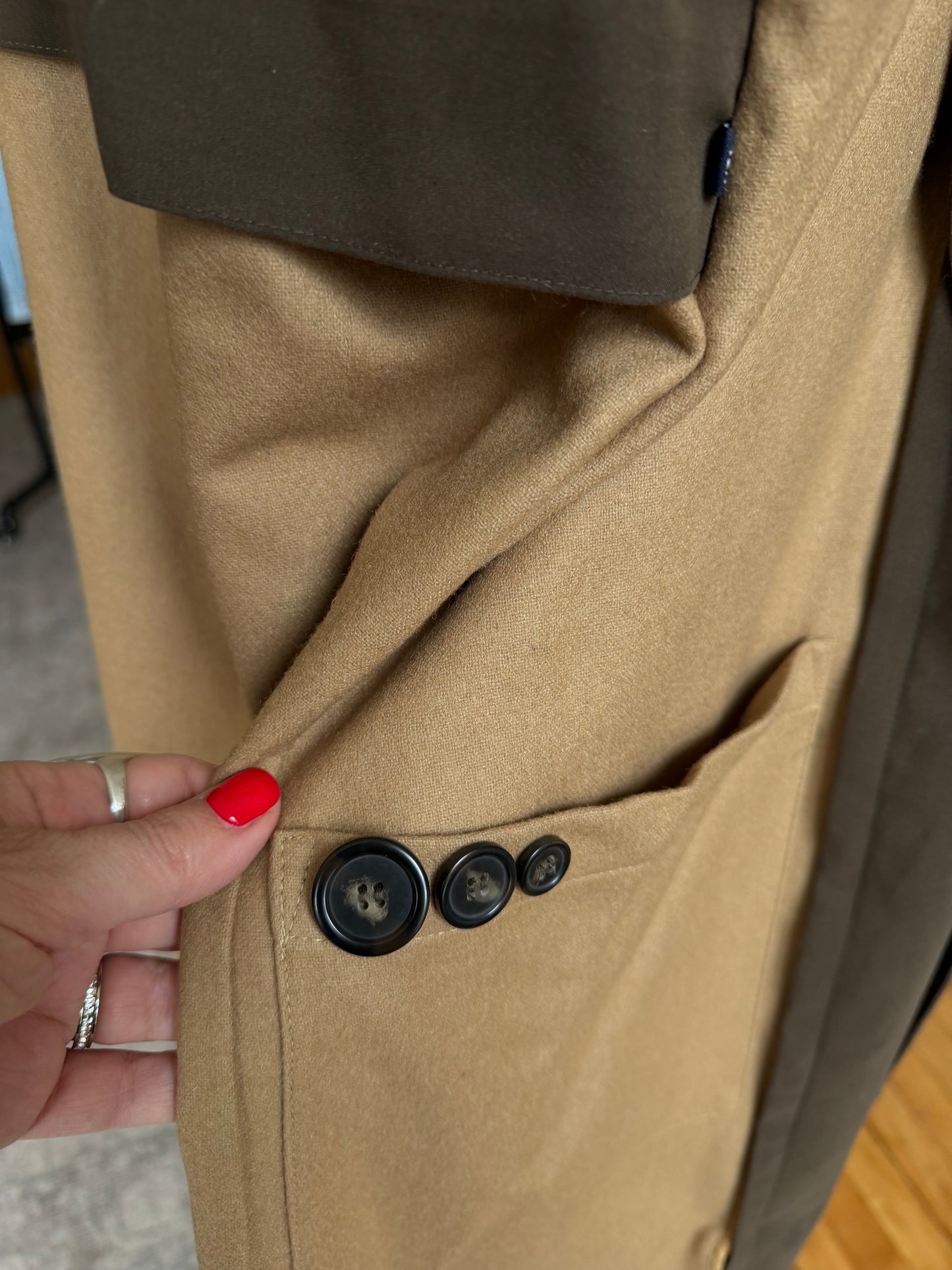 90s Chaps Ralph Lauren brown trench with removable wool lining.