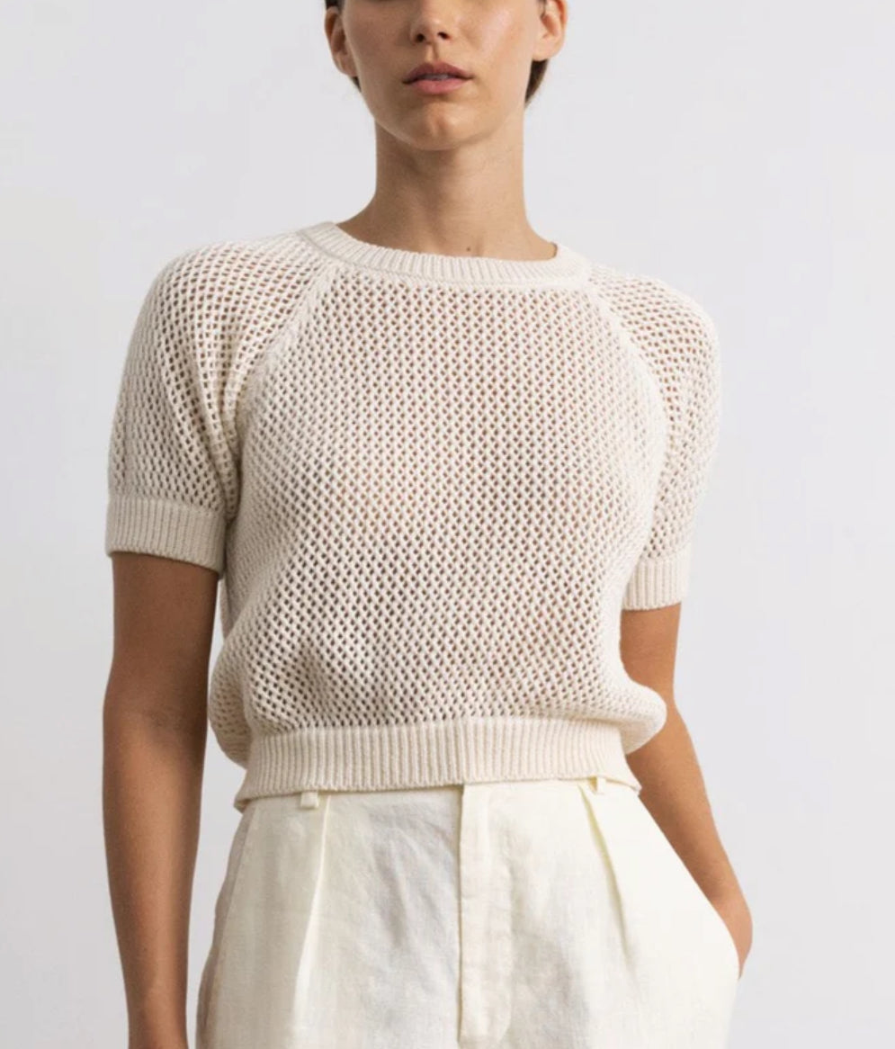 OZMA open knit cotton sweater. Size medium
