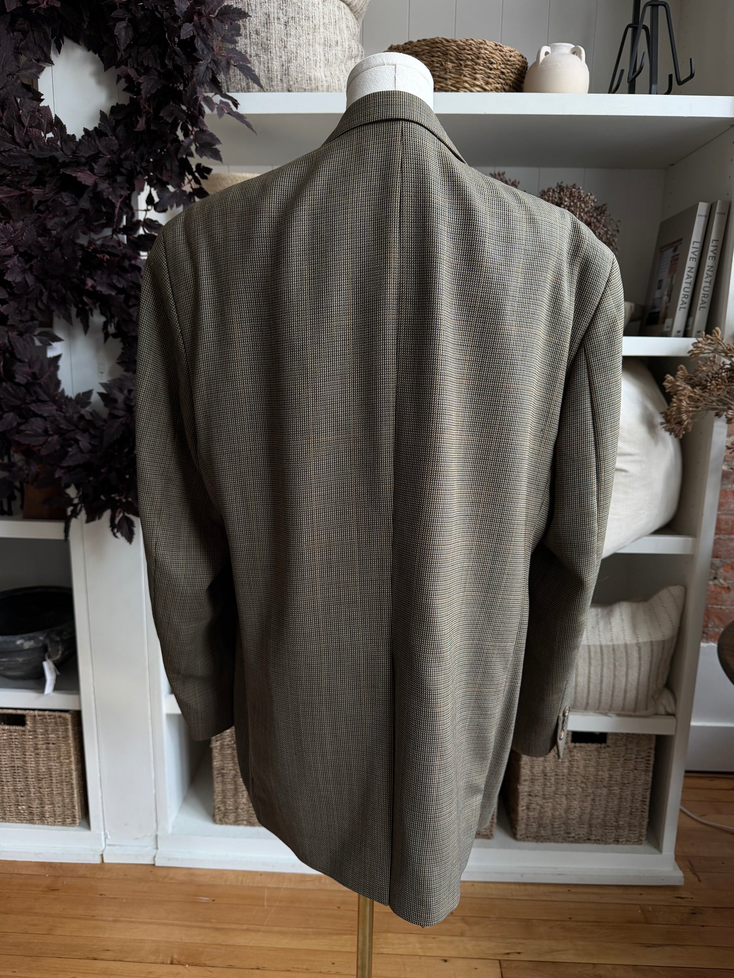80s Chaps Ralph Lauren wool plaid blazer. Made in Canada. Fits M-XL