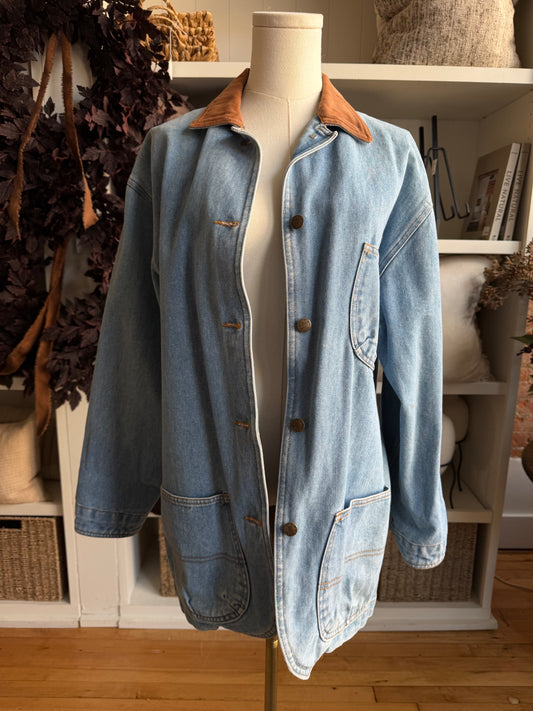 90s Sun Belt Denim chore coat. Fits XS-M