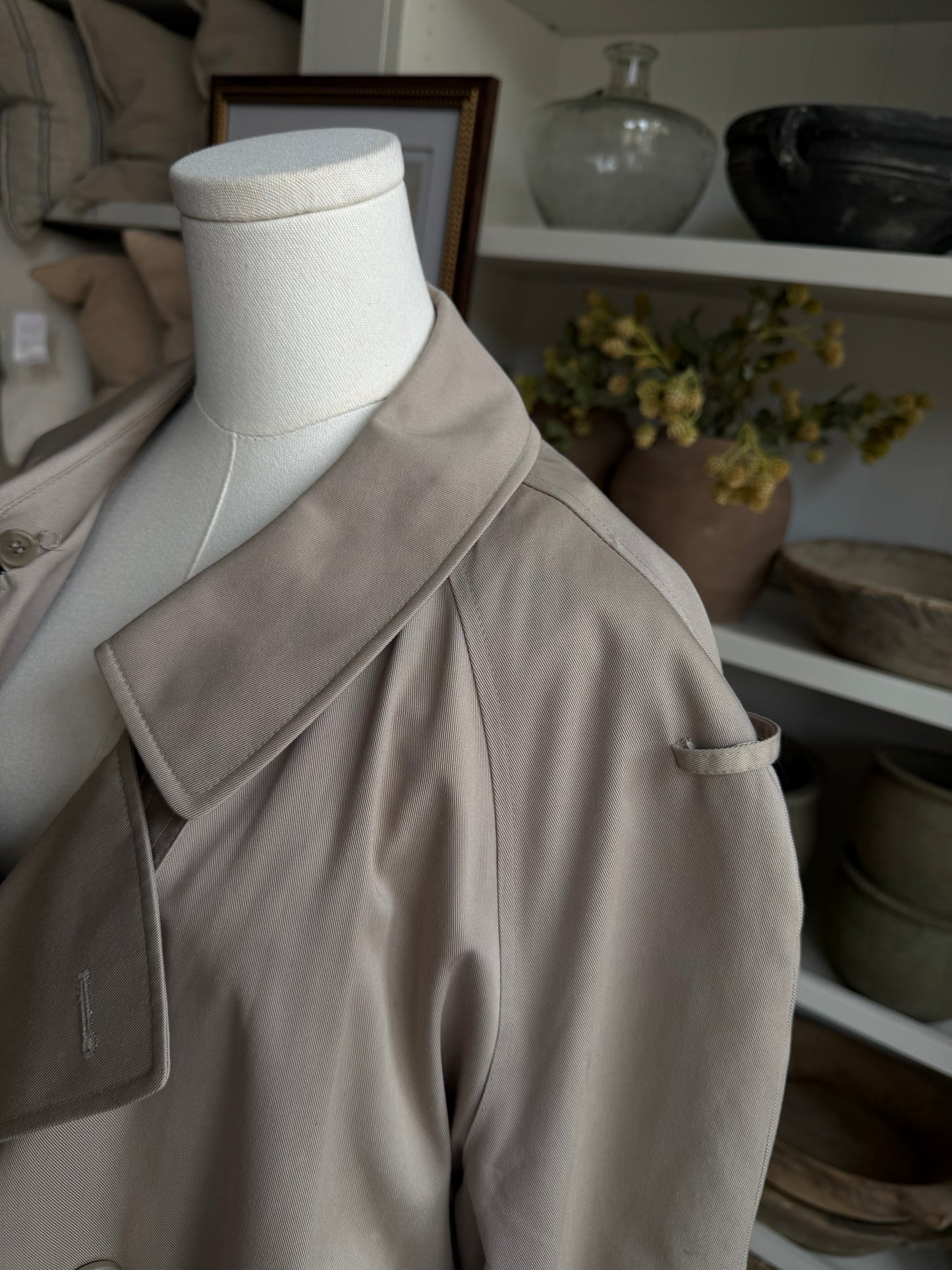80s/90s Stafford khaki trench with zip out wool lining