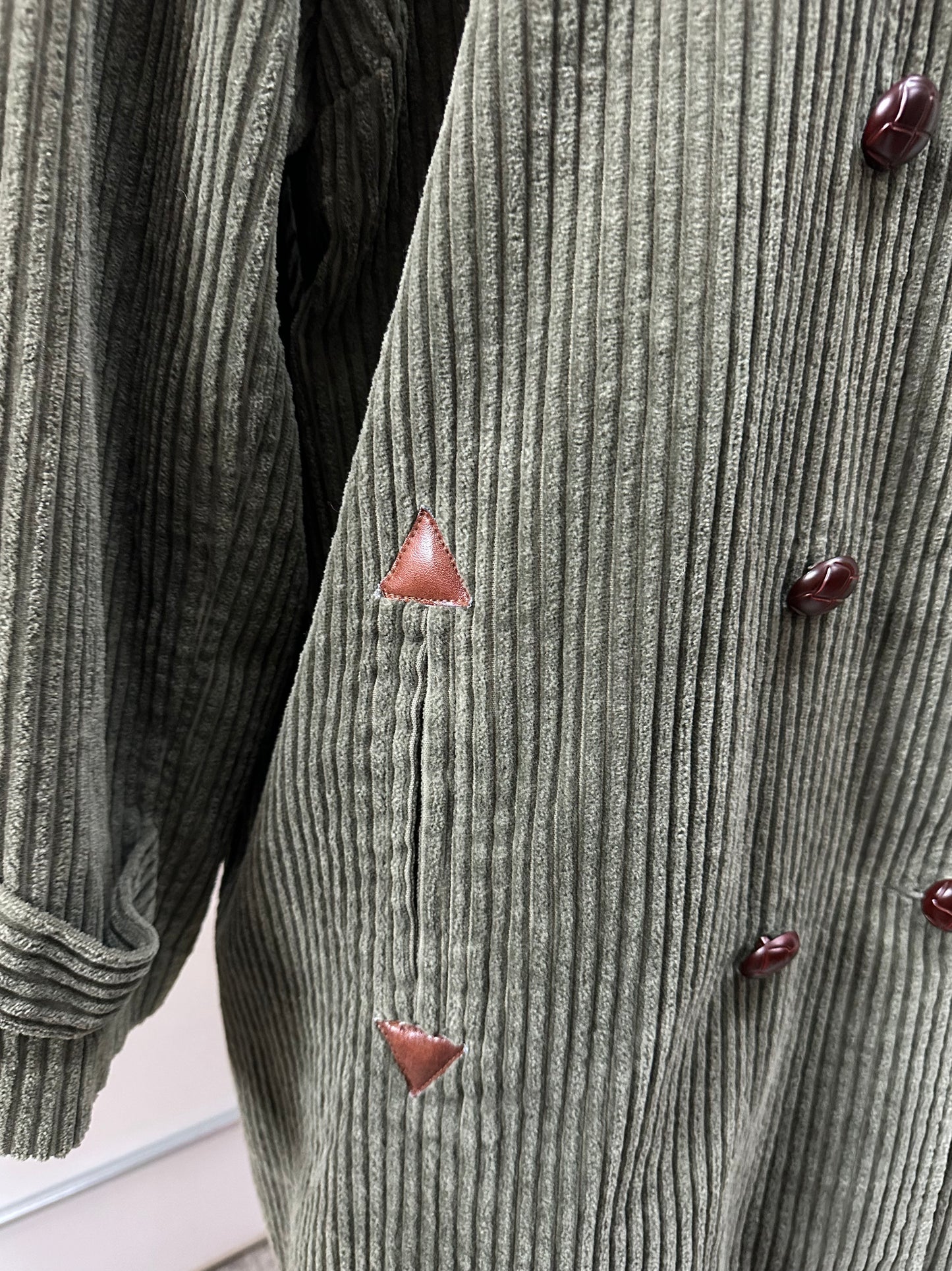 90s Newport News olive green corduroy pea coat