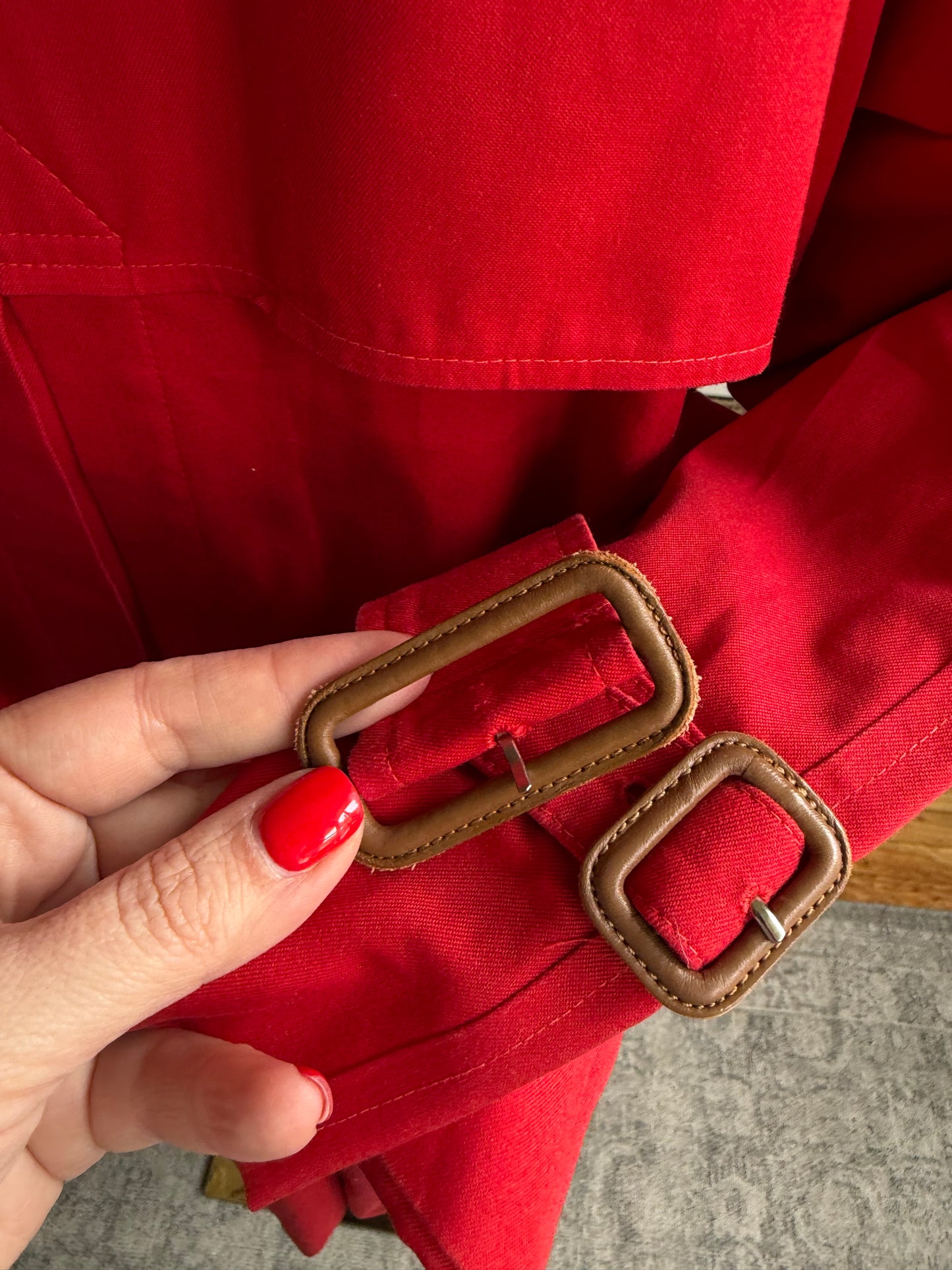 Vintage Burberry red trench