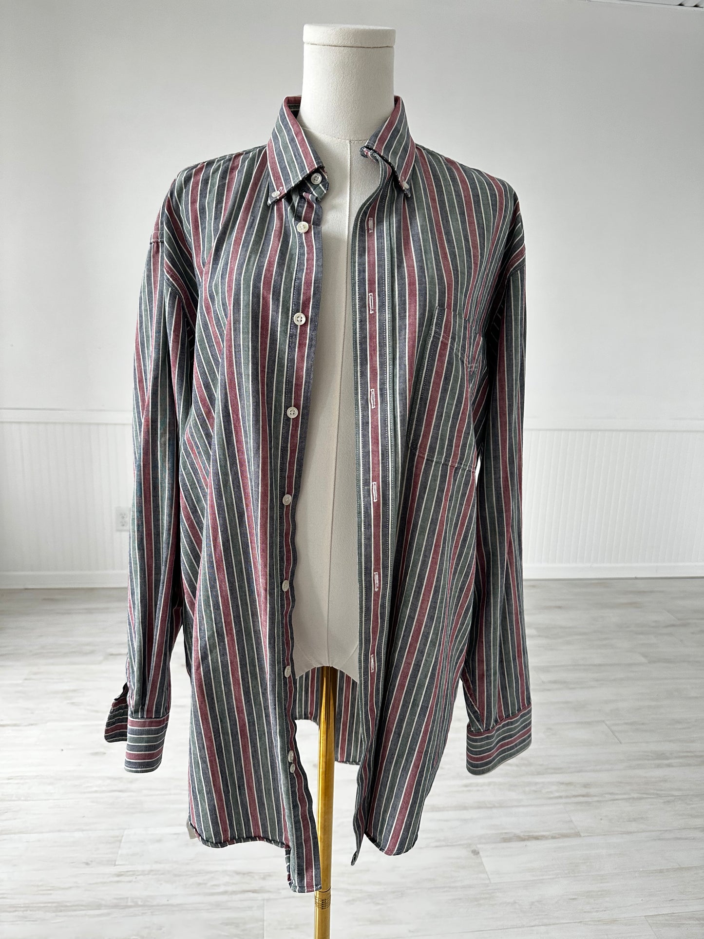 90s LL Bean striped button down. Made in the USA