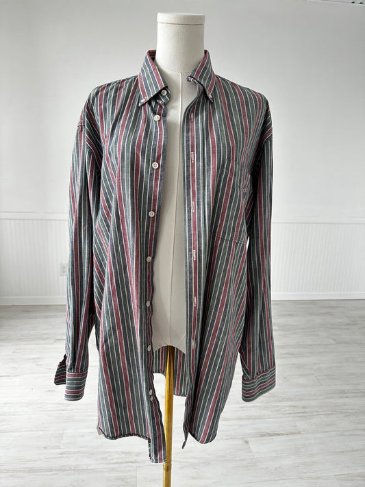 90s LL Bean striped button down. Made in the USA