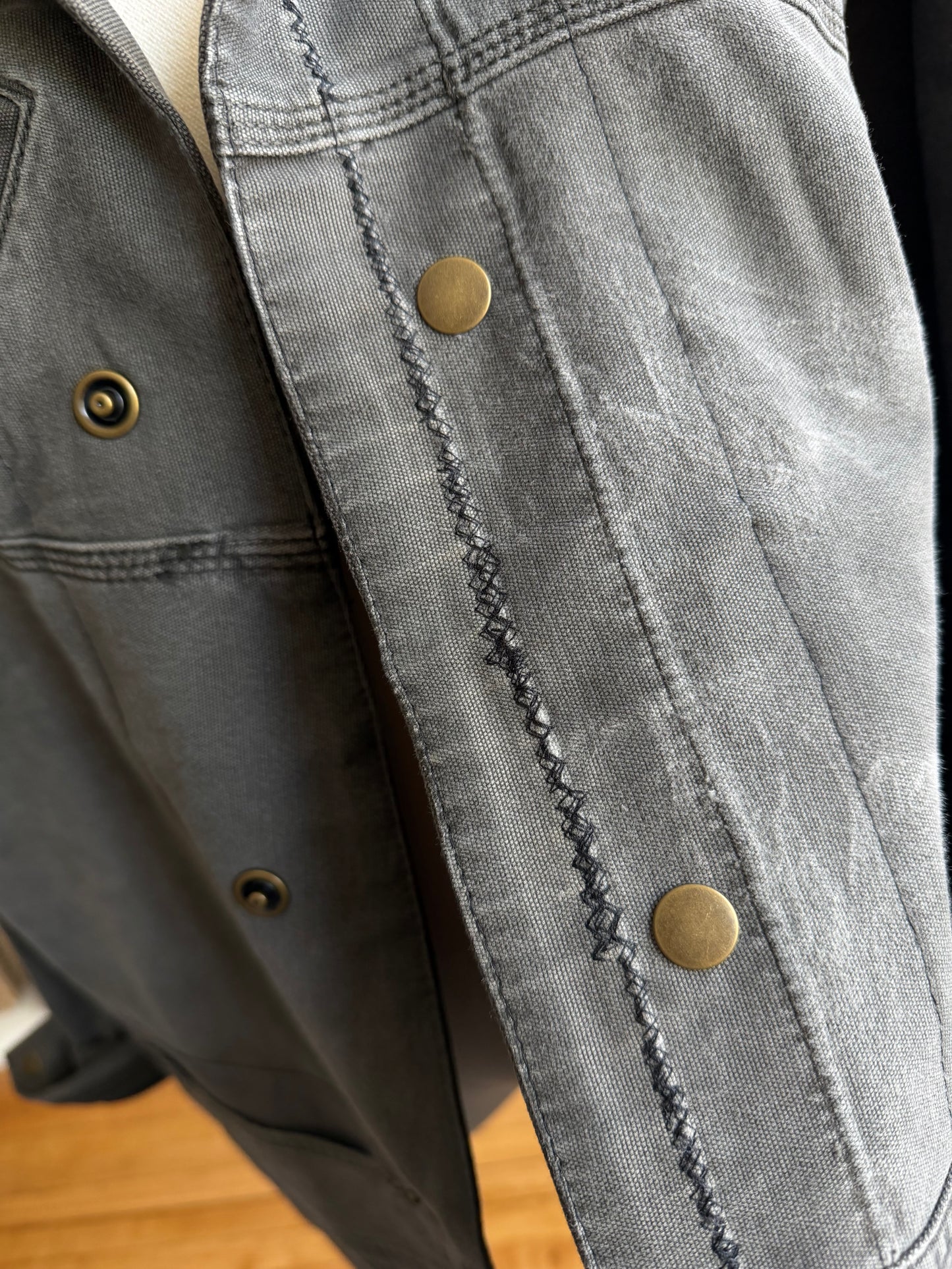 Gray Carhart Reworked Chore Coat. Size Medium
