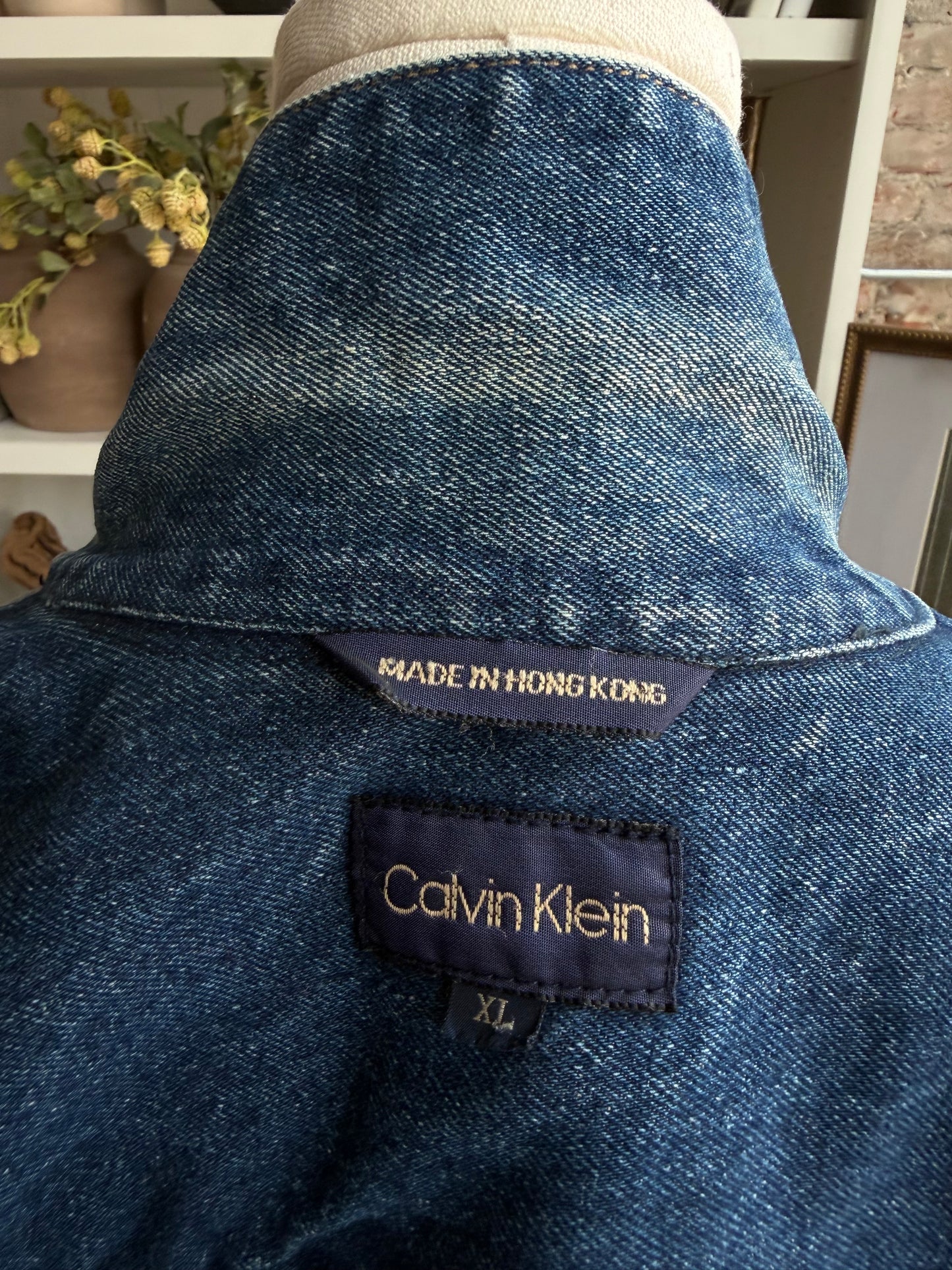 80s Calvin Klein classic denim jacket. Hong Kong