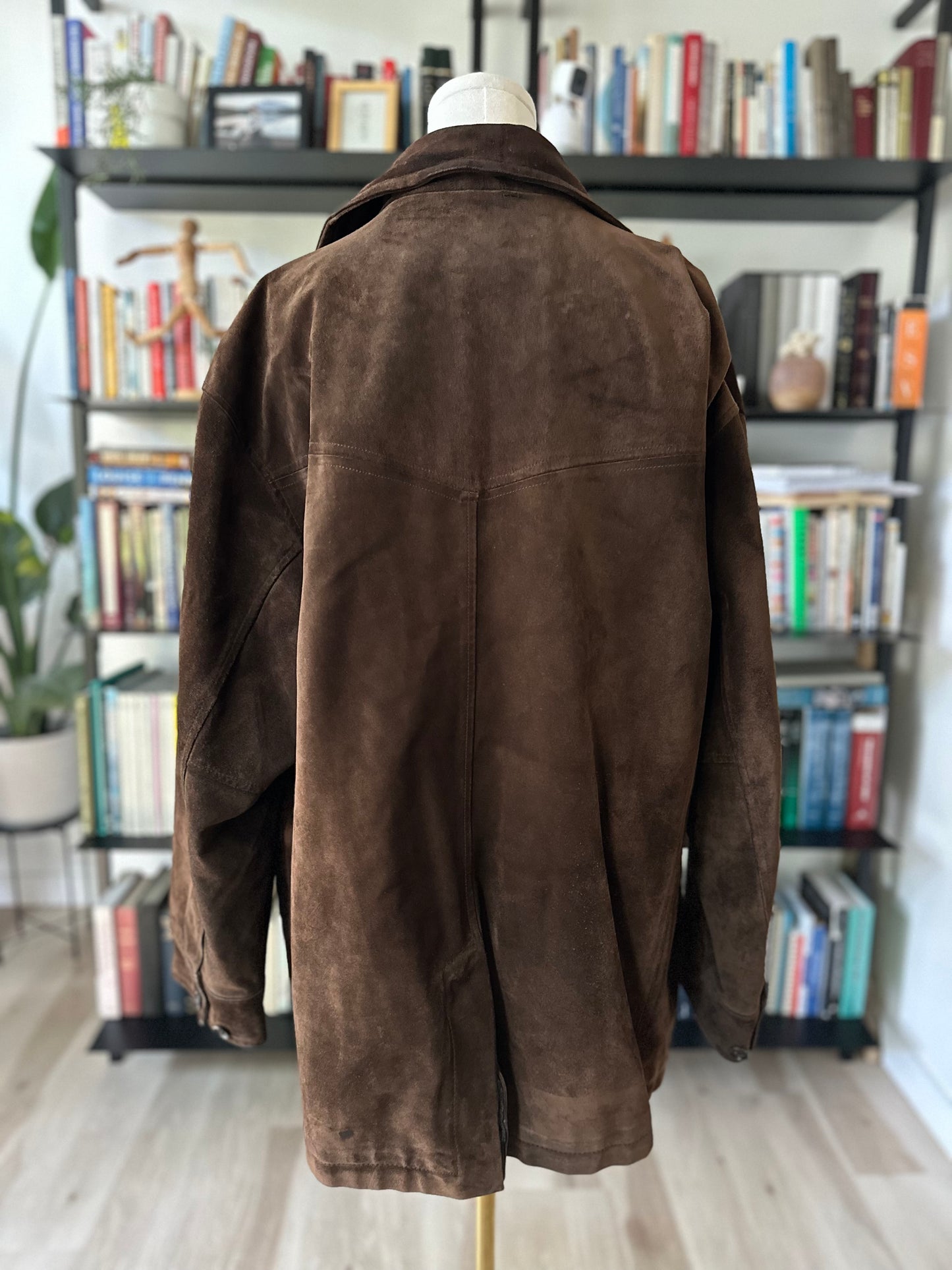 90s Banana Republic leather barn coat. Made in Korea