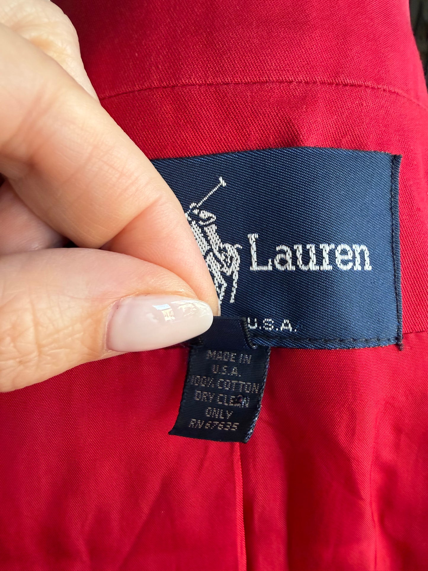 90s Ralph Lauren red blazer. Made in the USA