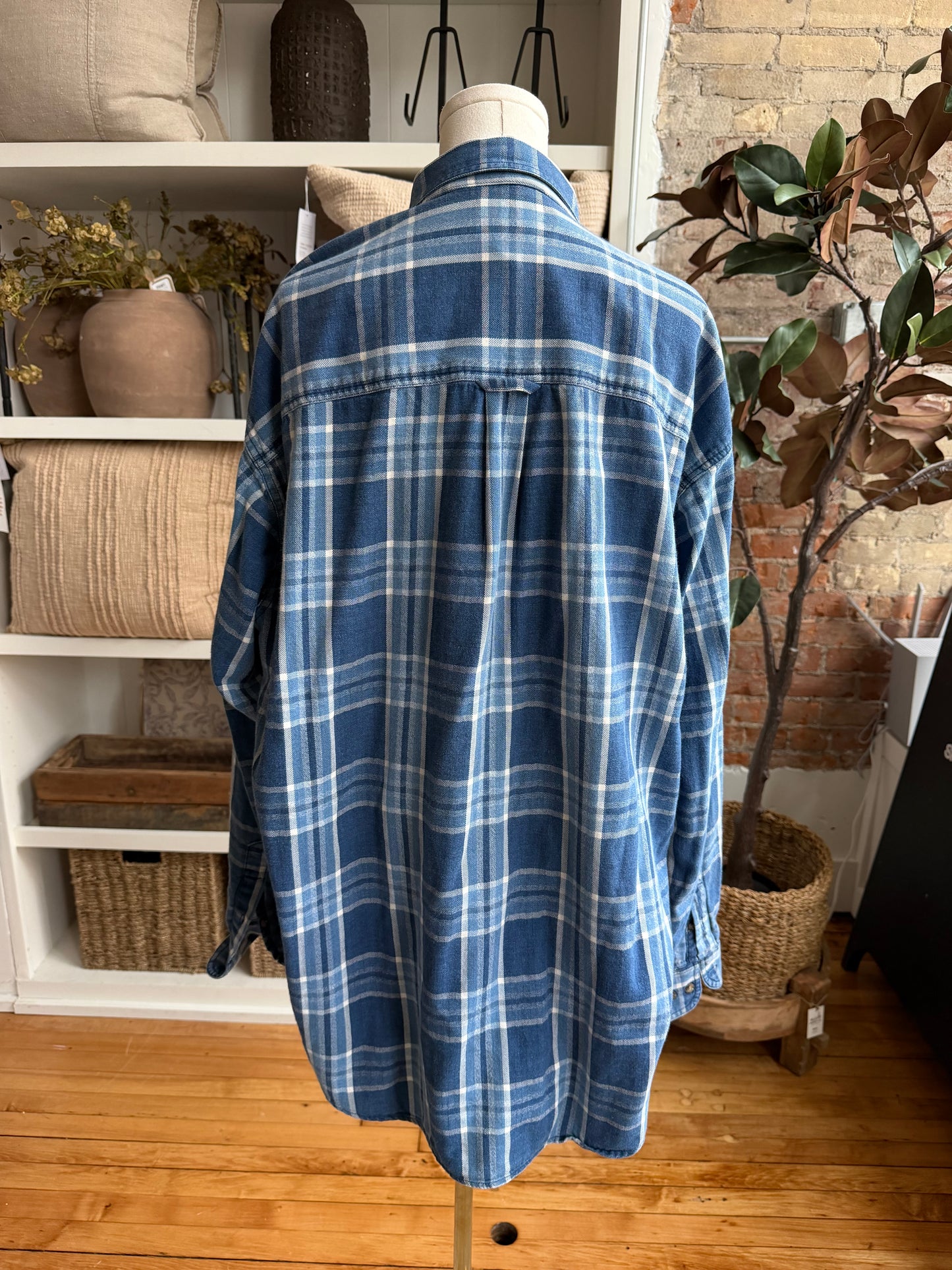 90s Croft and Barrow denim plaid button down