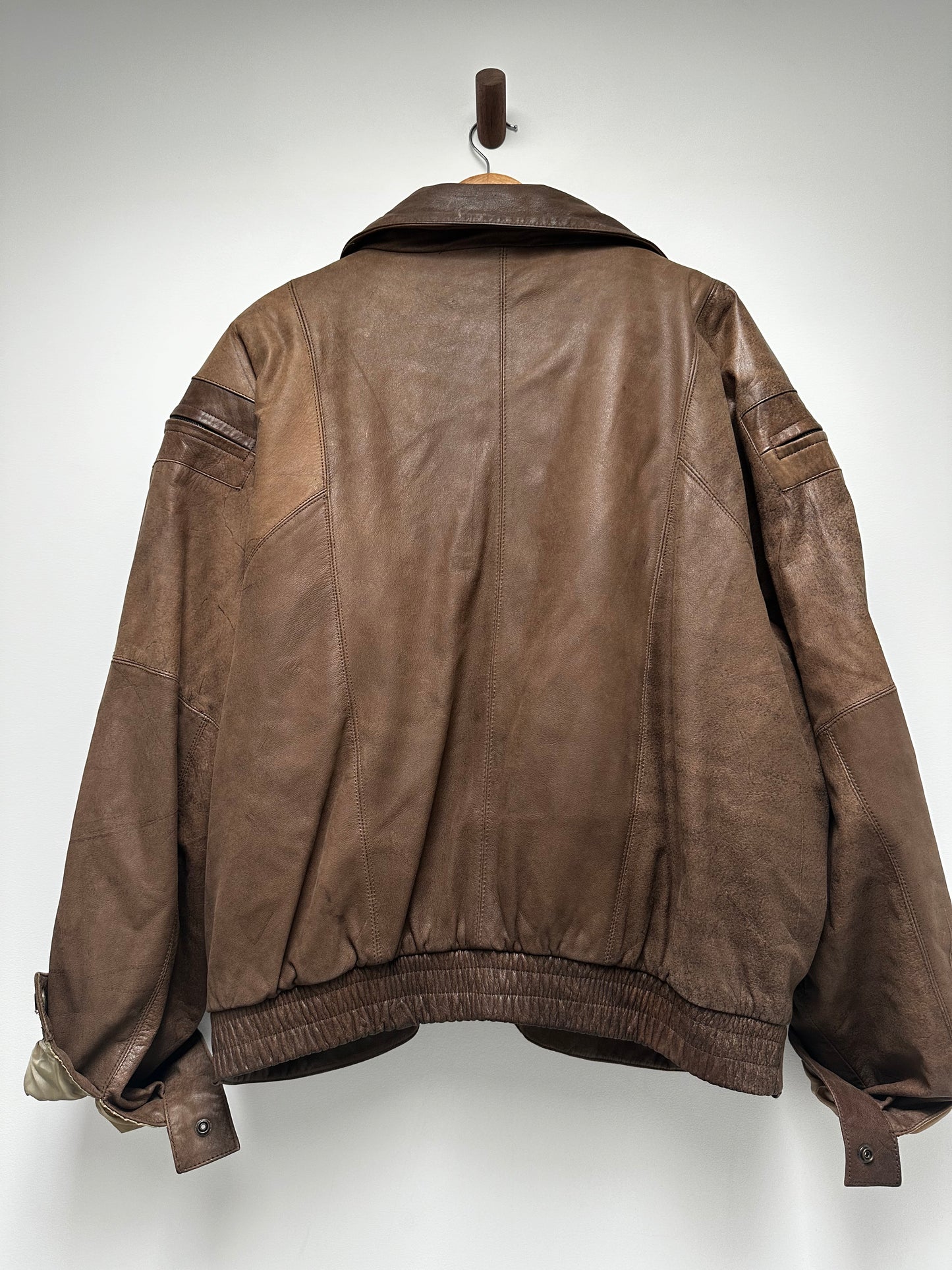 Vintage Adventure Bound leather bomber