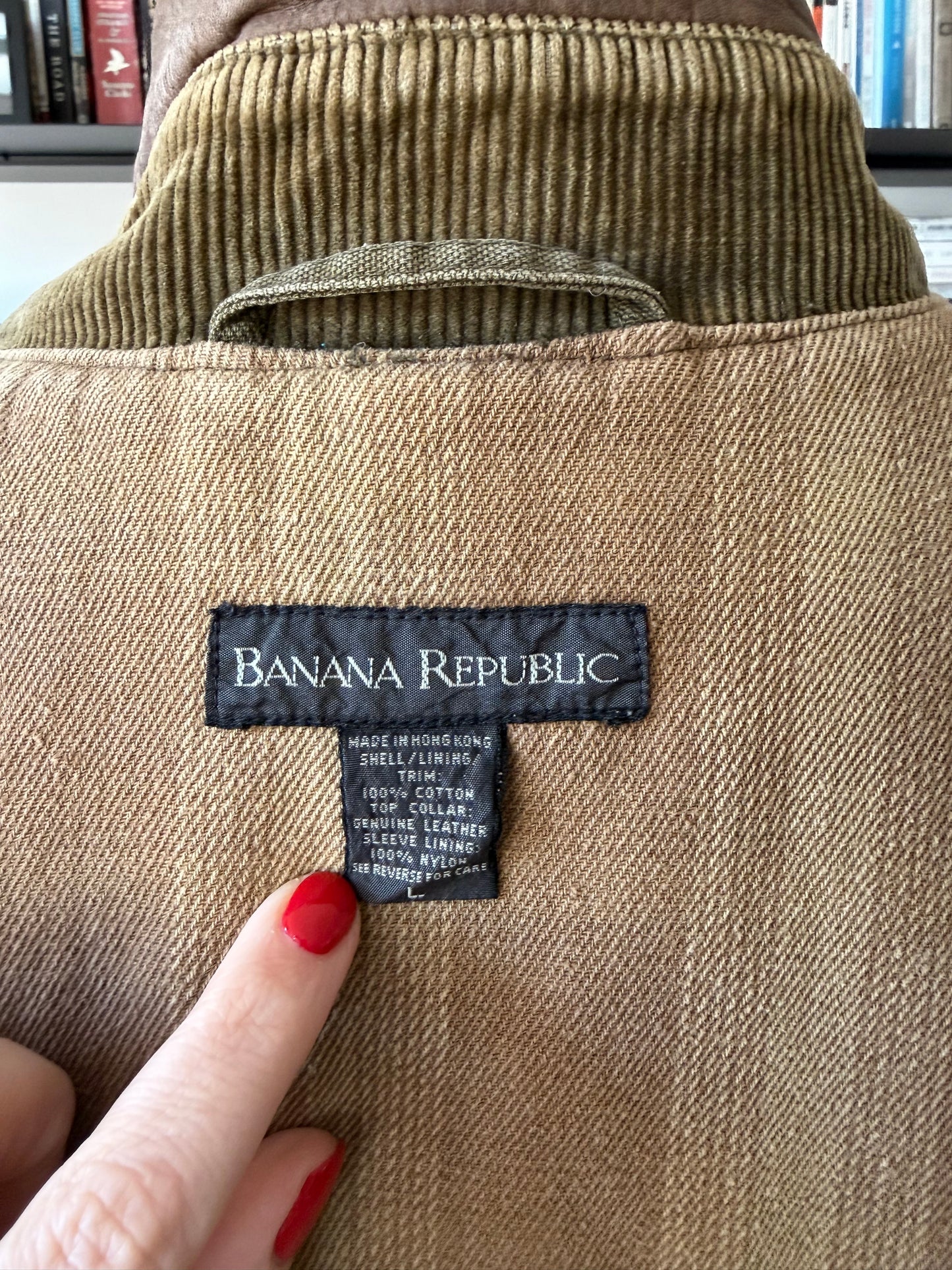 90s Banana Republic green barn coat. Made in Hong Kong