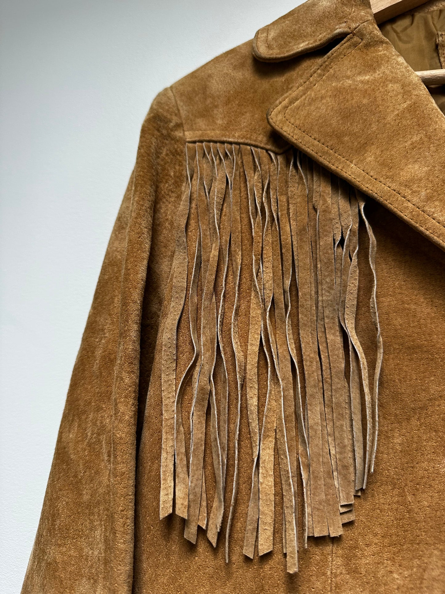 Vintage XOXO suede fringe jacket