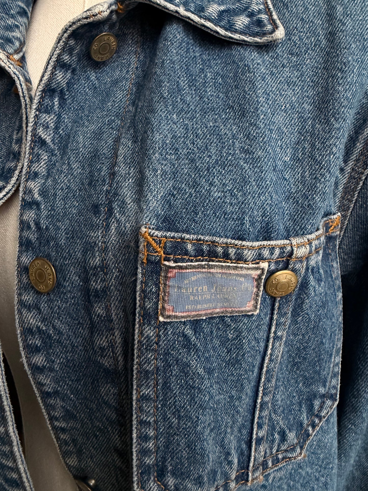 90s Lauren Jeans Co denim chore coat. Made in Mexico