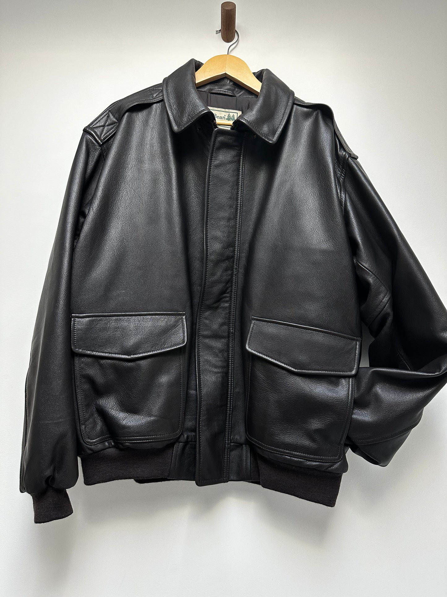 Vintage LL Bean leather bomber jacket