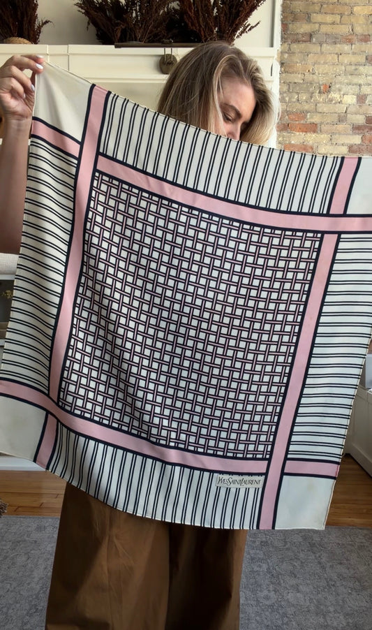 #9 Vintage Yves Saint Laurent silk scarf