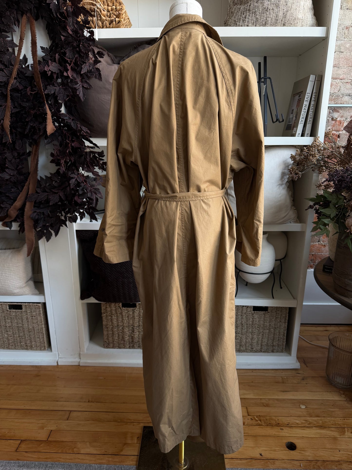90s Ralph Lauren light weight khaki trench. Fits S-L