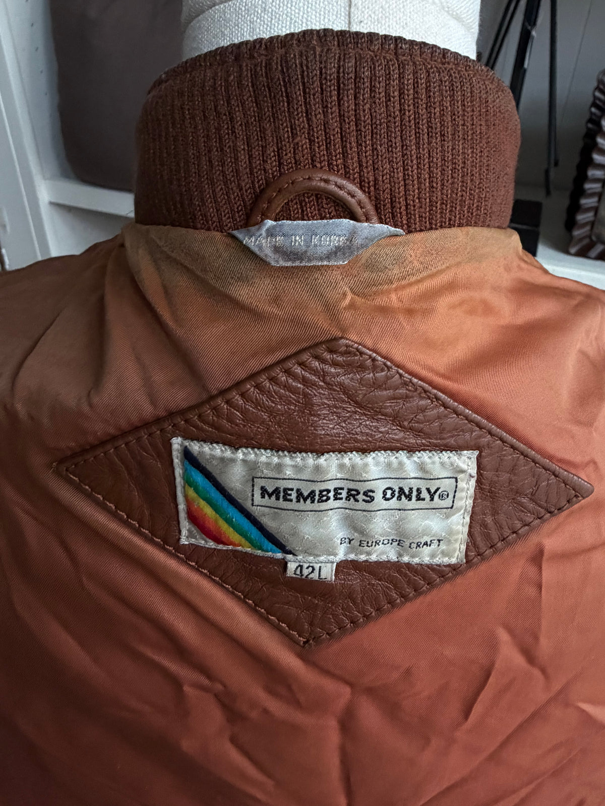 80s Members Only leather jacket. Fits S-L