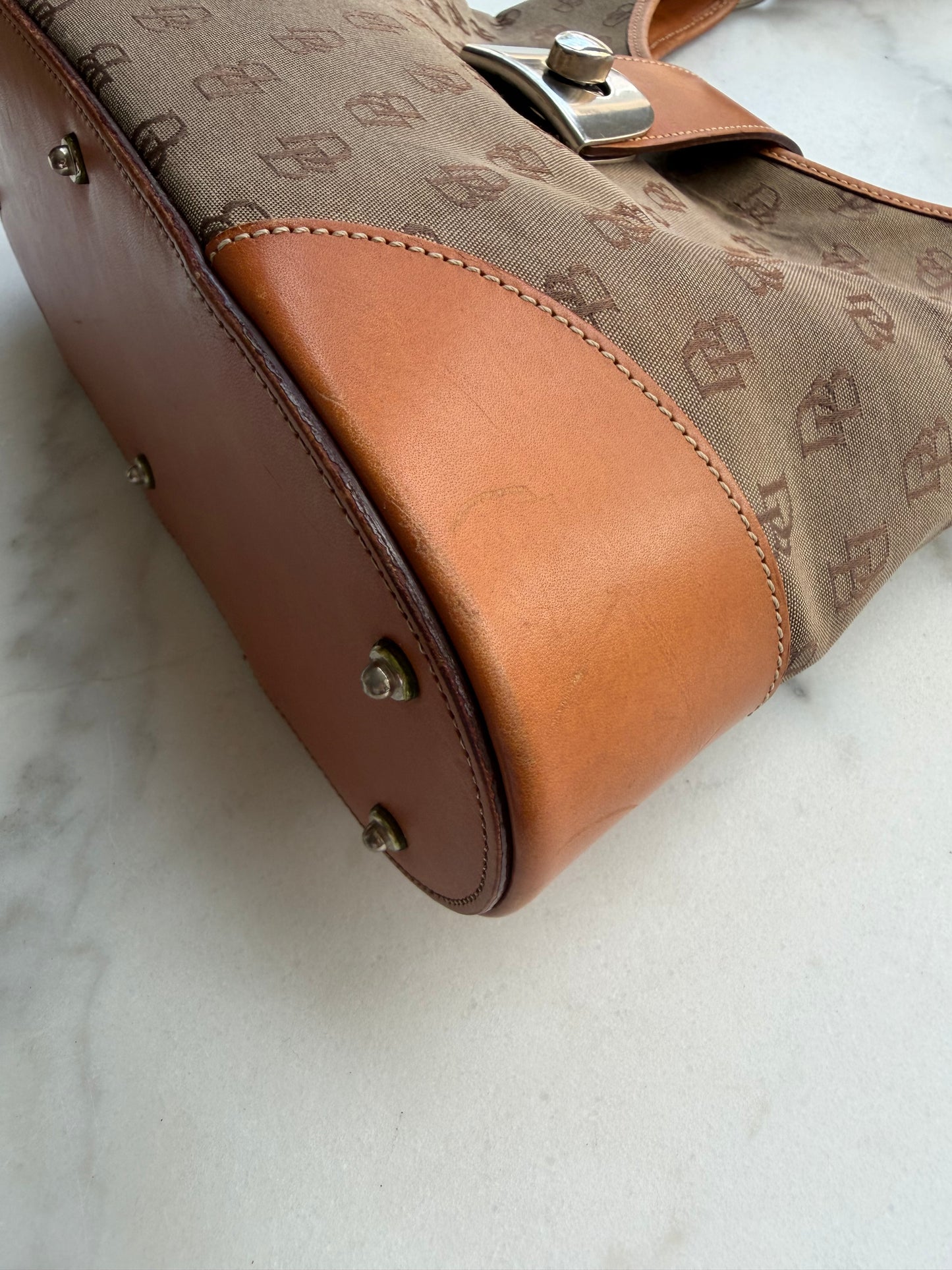 90s Dooney and Bourke monogram shoulder bag. Made in the USA